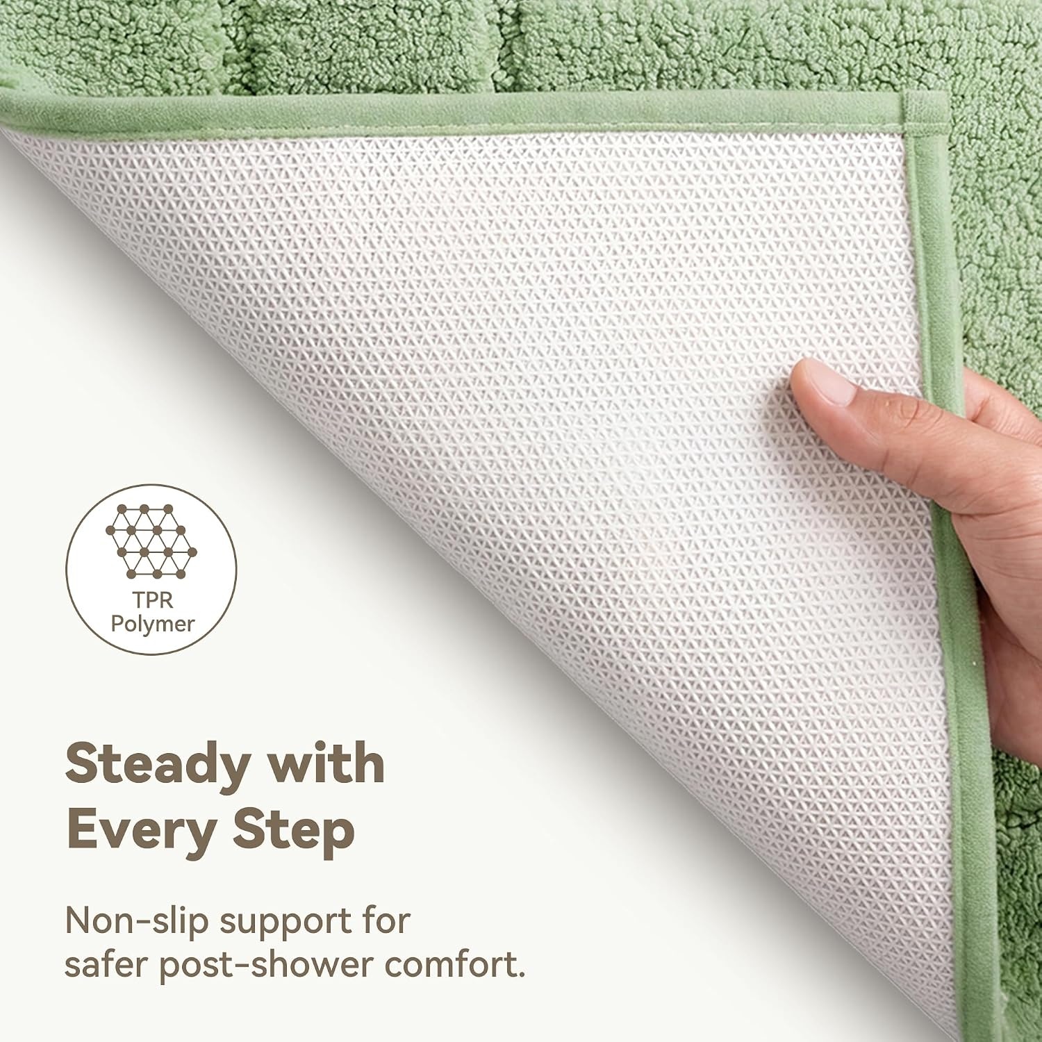 image:imageGRANNY SAYS Gray Bathroom Rugs Bath Mats for Bathroom NonSlip Super Soft and Water Absorbent Microfiber Bath Rugs Machine Wash Dry Bath Rugs for Floor Tub and Shower 16 x 24Green