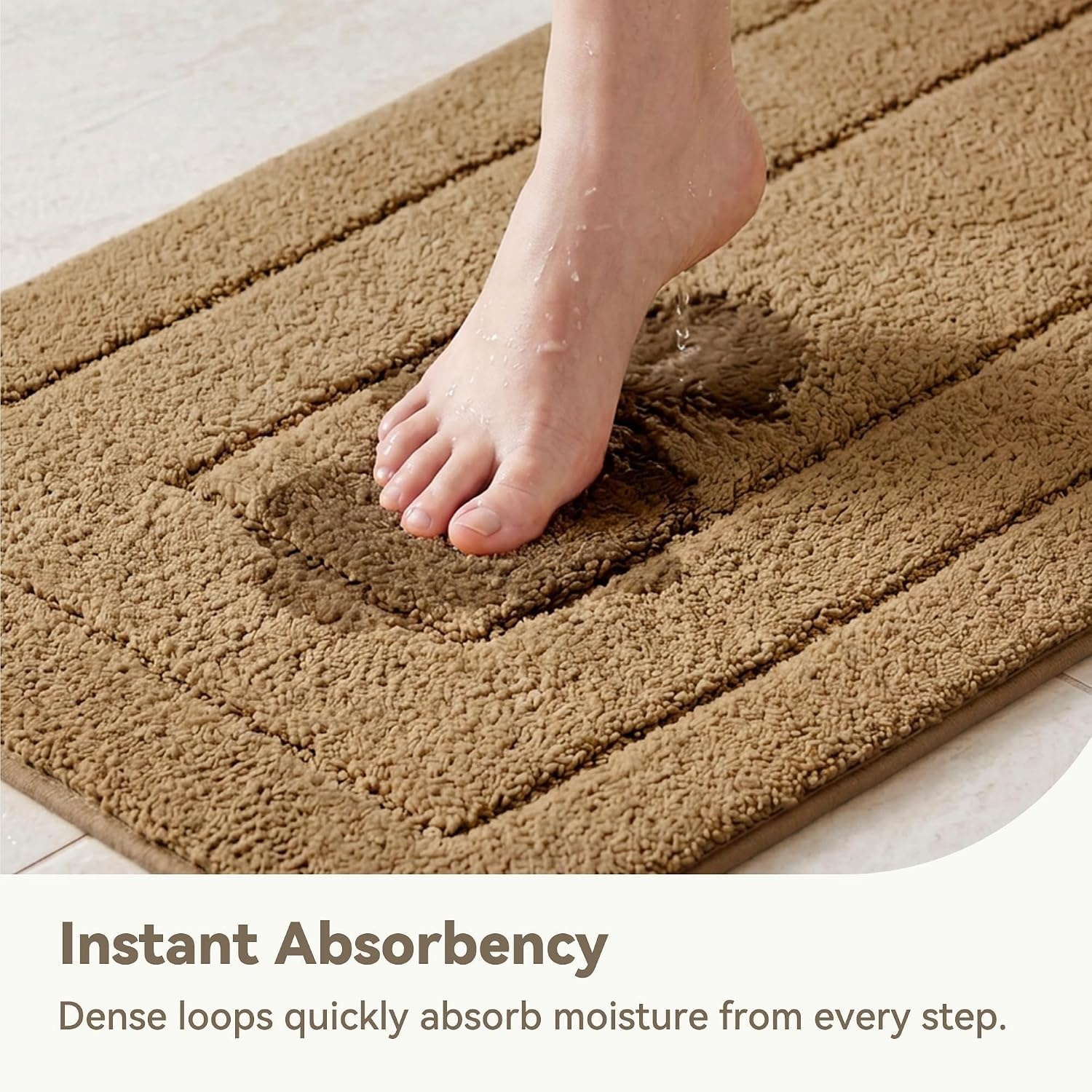 image:imageGRANNY SAYS Gray Bathroom Rugs Bath Mats for Bathroom NonSlip Super Soft and Water Absorbent Microfiber Bath Rugs Machine Wash Dry Bath Rugs for Floor Tub and Shower 16 x 24Champagne