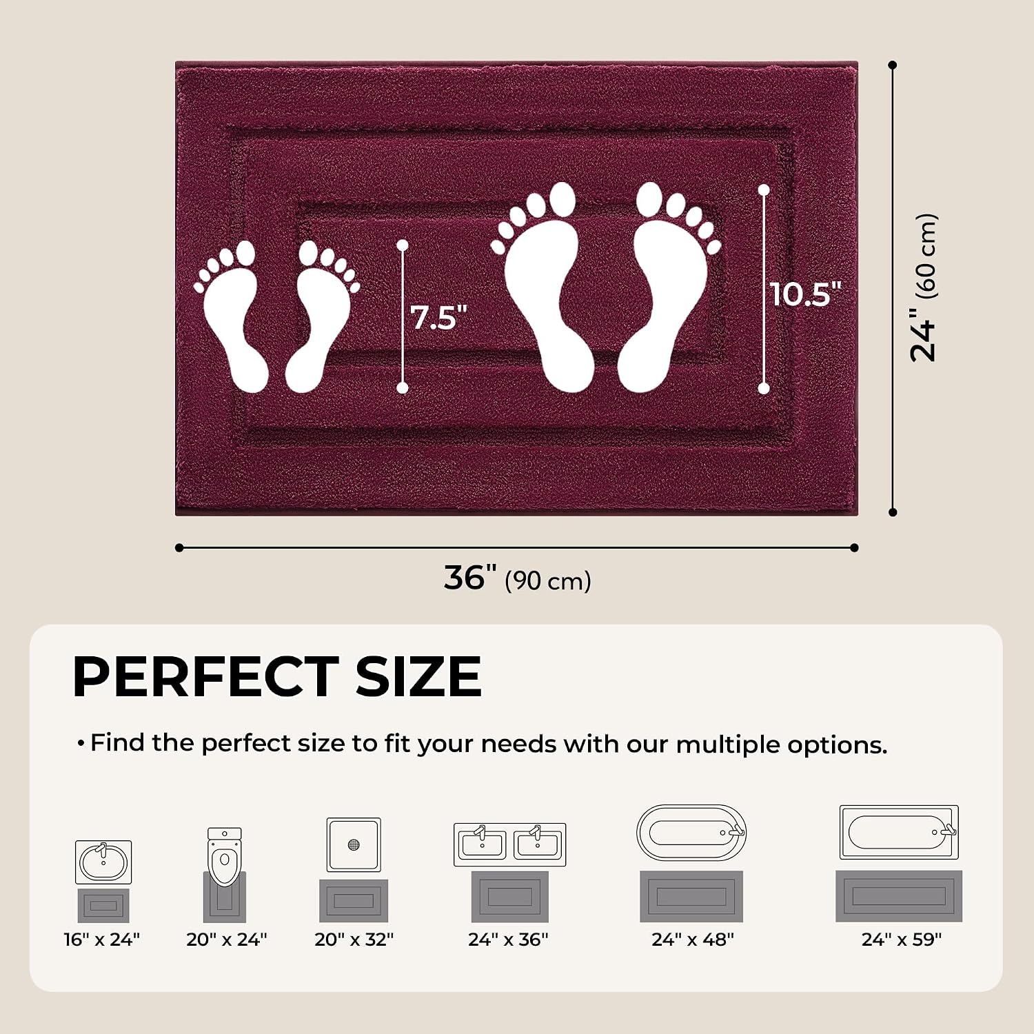 image:imageGRANNY SAYS Gray Bathroom Rugs Bath Mats for Bathroom NonSlip Super Soft and Water Absorbent Microfiber Bath Rugs Machine Wash Dry Bath Rugs for Floor Tub and Shower 16 x 24Strawberry Red