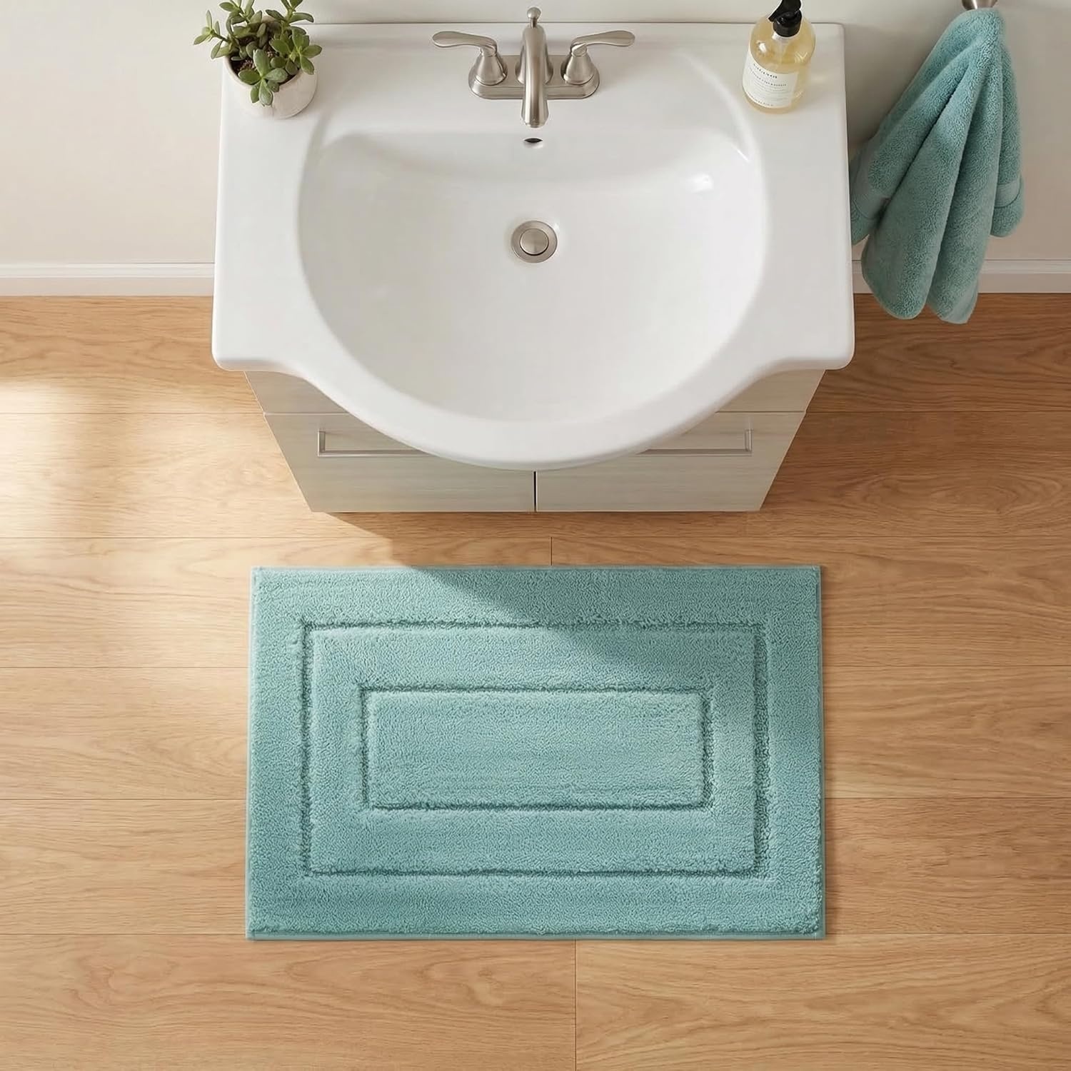 image:imageGRANNY SAYS Gray Bathroom Rugs Bath Mats for Bathroom NonSlip Super Soft and Water Absorbent Microfiber Bath Rugs Machine Wash Dry Bath Rugs for Floor Tub and Shower 16 x 24Sage Green