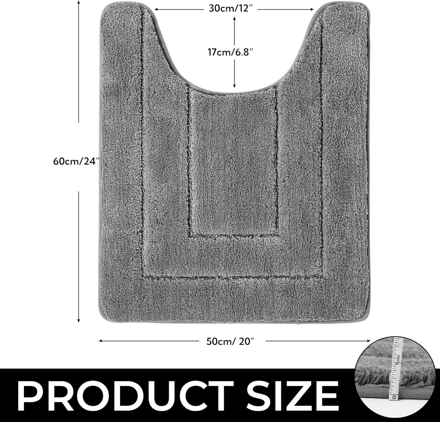 image:imageGRANNY SAYS Gray Bathroom Rugs Bath Mats for Bathroom NonSlip Super Soft and Water Absorbent Microfiber Bath Rugs Machine Wash Dry Bath Rugs for Floor Tub and Shower 16 x 24Deep Gray