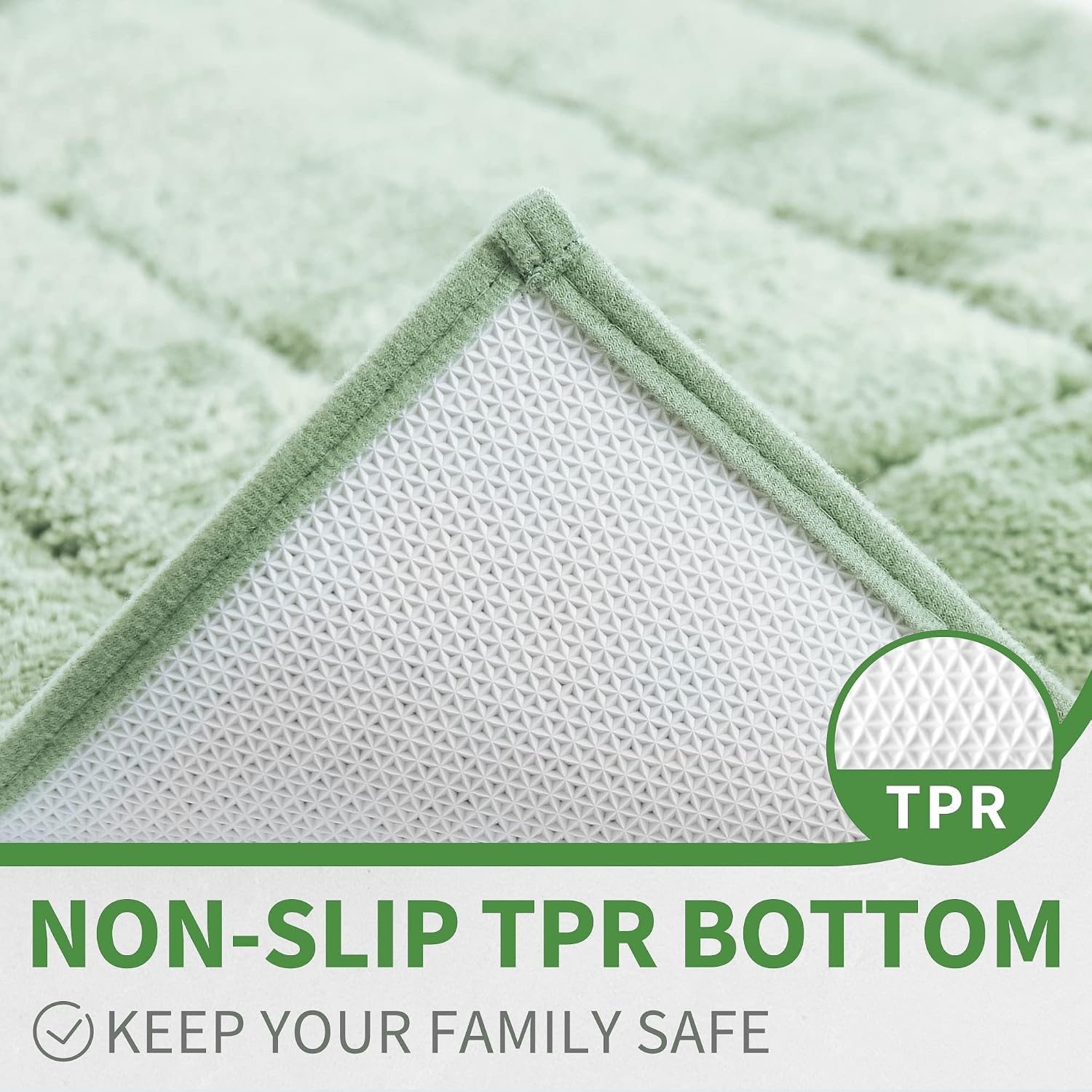 image:imageGRANNY SAYS Gray Bathroom Rugs Bath Mats for Bathroom NonSlip Super Soft and Water Absorbent Microfiber Bath Rugs Machine Wash Dry Bath Rugs for Floor Tub and Shower 16 x 24Green
