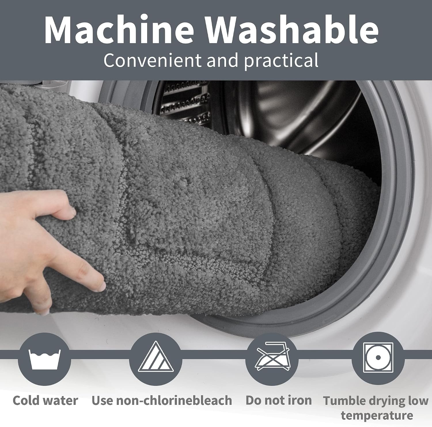 image:imageGRANNY SAYS Gray Bathroom Rugs Bath Mats for Bathroom NonSlip Super Soft and Water Absorbent Microfiber Bath Rugs Machine Wash Dry Bath Rugs for Floor Tub and Shower 16 x 24Deep Gray