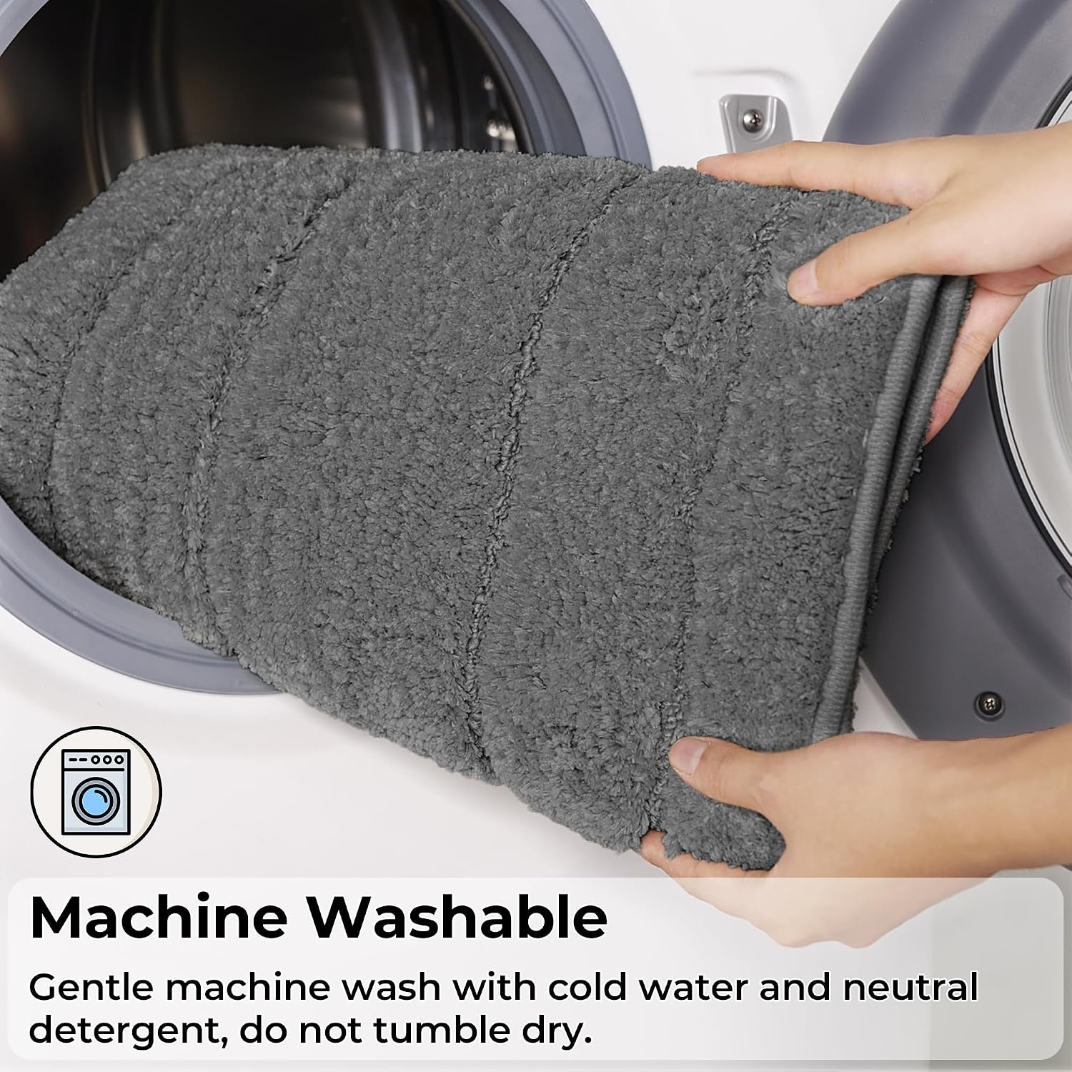image:imageGRANNY SAYS Gray Bathroom Rugs Bath Mats for Bathroom NonSlip Super Soft and Water Absorbent Microfiber Bath Rugs Machine Wash Dry Bath Rugs for Floor Tub and Shower 16 x 24Deep Gray