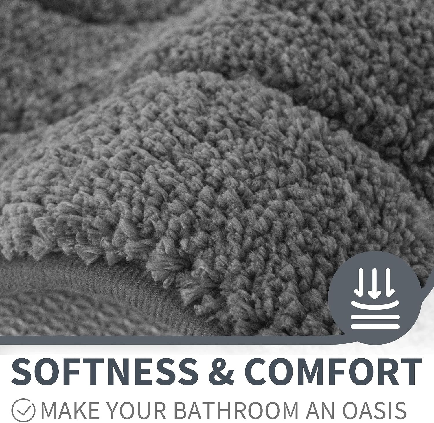 image:imageGRANNY SAYS Gray Bathroom Rugs Bath Mats for Bathroom NonSlip Super Soft and Water Absorbent Microfiber Bath Rugs Machine Wash Dry Bath Rugs for Floor Tub and Shower 16 x 24Deep Gray