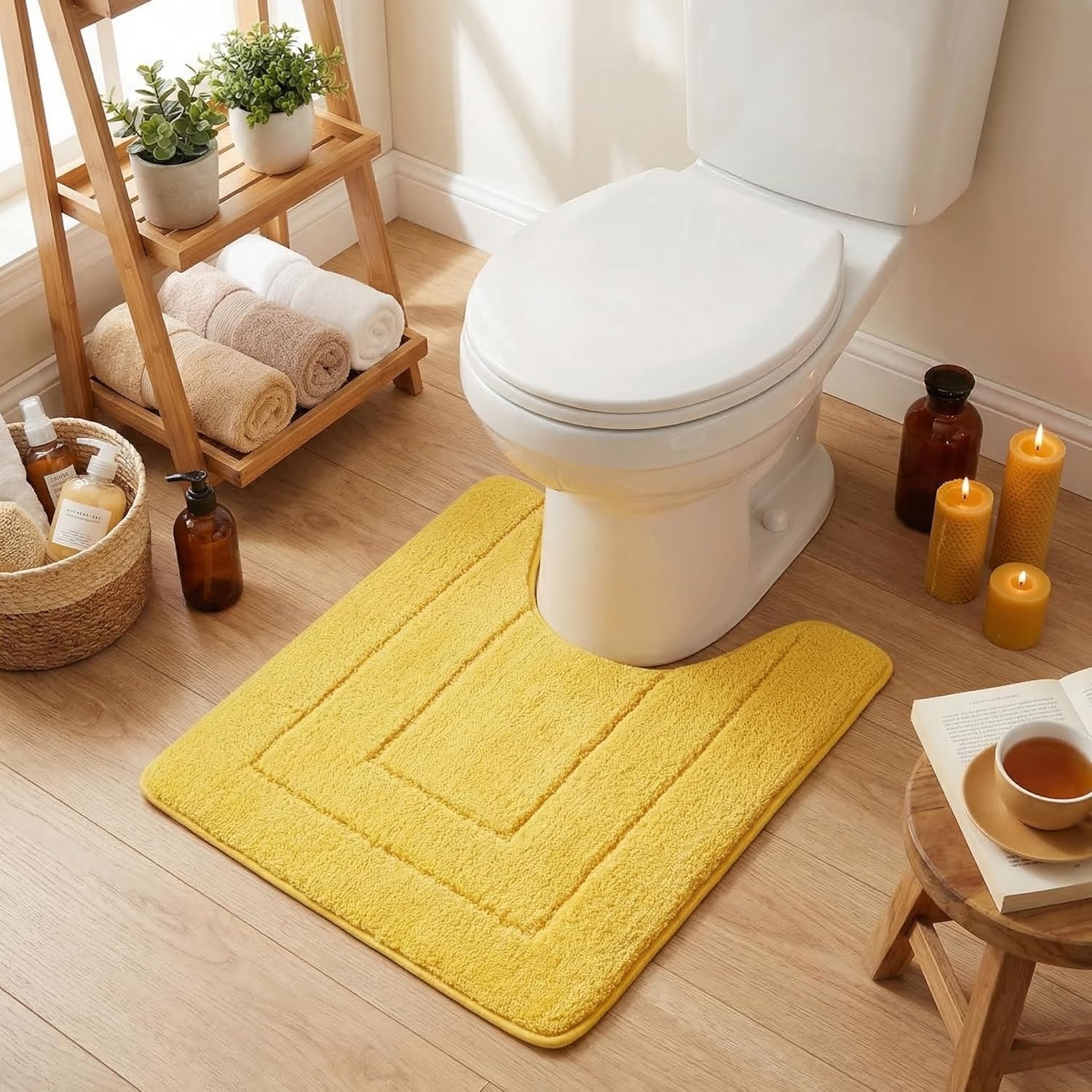 image:imageGRANNY SAYS Gray Bathroom Rugs Bath Mats for Bathroom NonSlip Super Soft and Water Absorbent Microfiber Bath Rugs Machine Wash Dry Bath Rugs for Floor Tub and Shower 16 x 24Yellow