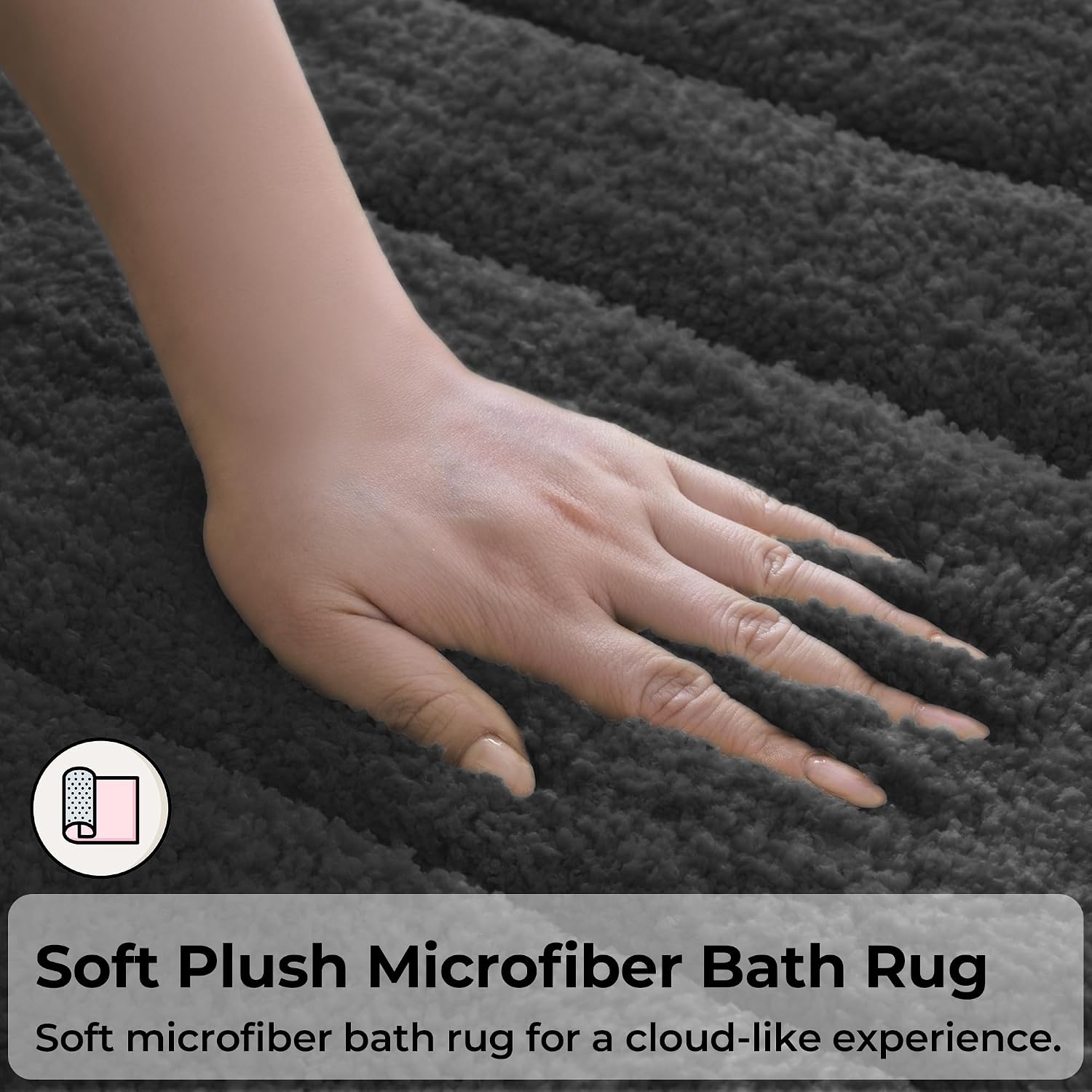 image:imageGRANNY SAYS Gray Bathroom Rugs Bath Mats for Bathroom NonSlip Super Soft and Water Absorbent Microfiber Bath Rugs Machine Wash Dry Bath Rugs for Floor Tub and Shower 16 x 24Charcoal Gray