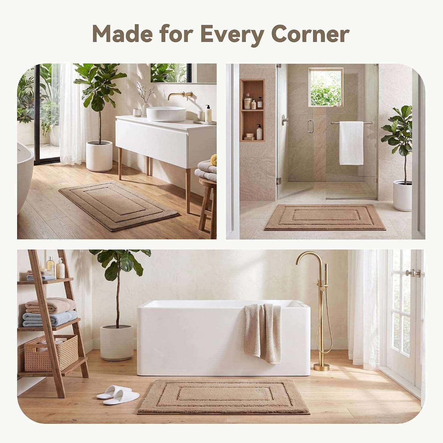 image:imageGRANNY SAYS Gray Bathroom Rugs Bath Mats for Bathroom NonSlip Super Soft and Water Absorbent Microfiber Bath Rugs Machine Wash Dry Bath Rugs for Floor Tub and Shower 16 x 24Champagne