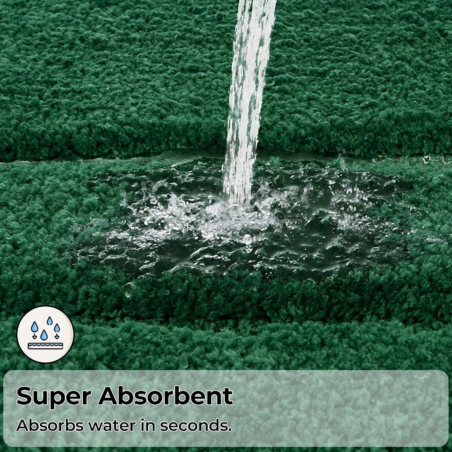 image:imageGRANNY SAYS Gray Bathroom Rugs Bath Mats for Bathroom NonSlip Super Soft and Water Absorbent Microfiber Bath Rugs Machine Wash Dry Bath Rugs for Floor Tub and Shower 16 x 24Dark Green