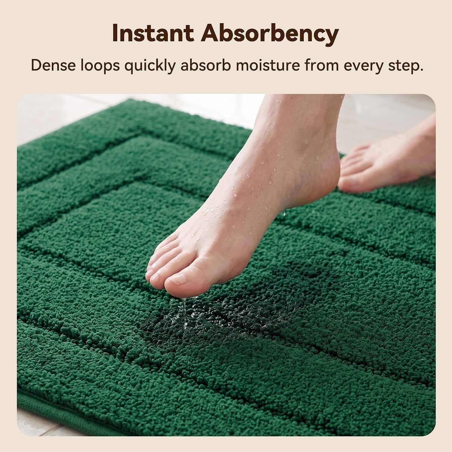 image:imageGRANNY SAYS Gray Bathroom Rugs Bath Mats for Bathroom NonSlip Super Soft and Water Absorbent Microfiber Bath Rugs Machine Wash Dry Bath Rugs for Floor Tub and Shower 16 x 24Dark Green