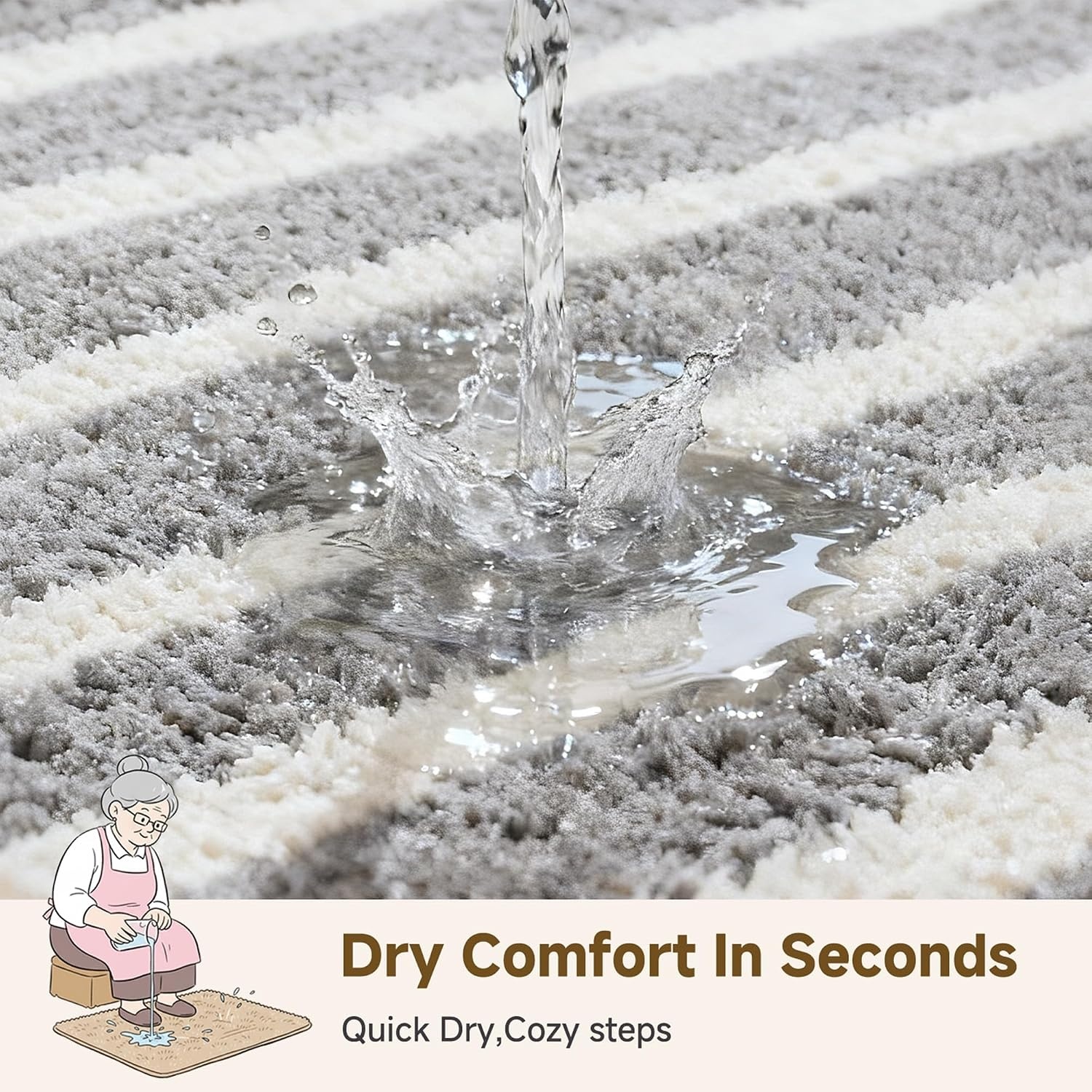 image:imageGRANNY SAYS Gray Bathroom Rugs Bath Mats for Bathroom NonSlip Super Soft and Water Absorbent Microfiber Bath Rugs Machine Wash Dry Bath Rugs for Floor Tub and Shower 16 x 24Bgrey