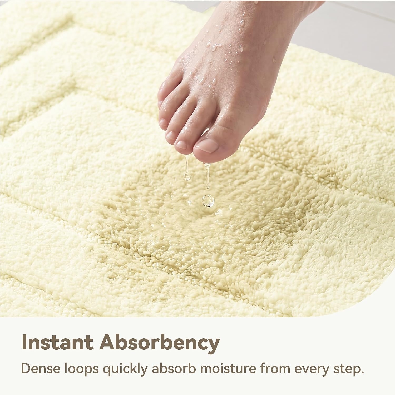 image:imageGRANNY SAYS Gray Bathroom Rugs Bath Mats for Bathroom NonSlip Super Soft and Water Absorbent Microfiber Bath Rugs Machine Wash Dry Bath Rugs for Floor Tub and Shower 16 x 24Cream White