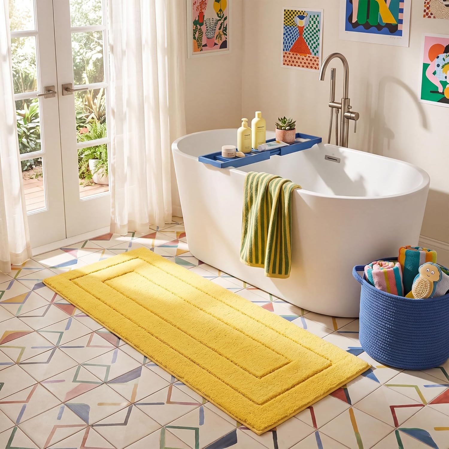 image:imageGRANNY SAYS Gray Bathroom Rugs Bath Mats for Bathroom NonSlip Super Soft and Water Absorbent Microfiber Bath Rugs Machine Wash Dry Bath Rugs for Floor Tub and Shower 16 x 24Yellow