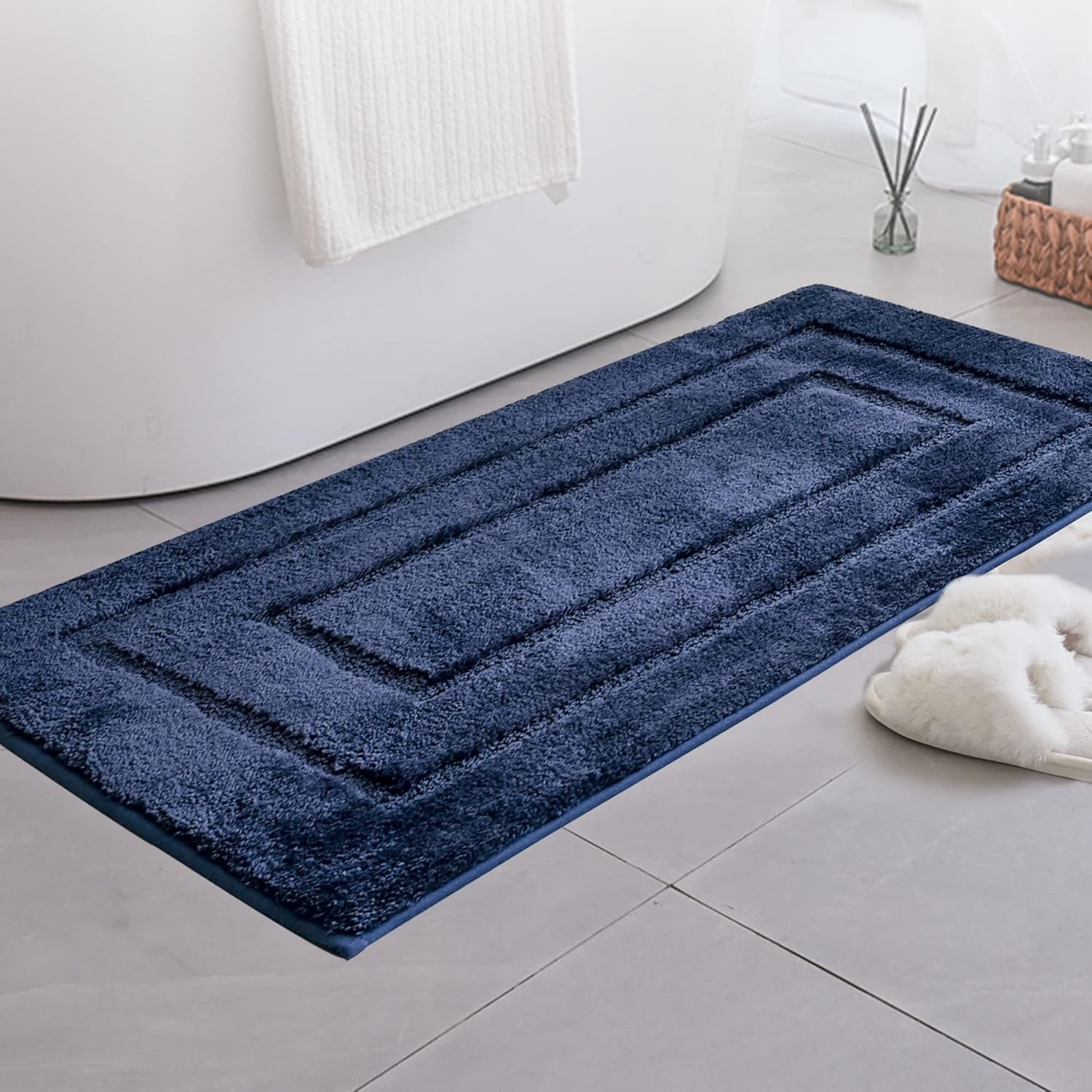 image:imageGRANNY SAYS Gray Bathroom Rugs Bath Mats for Bathroom NonSlip Super Soft and Water Absorbent Microfiber Bath Rugs Machine Wash Dry Bath Rugs for Floor Tub and Shower 16 x 24Deep Blue