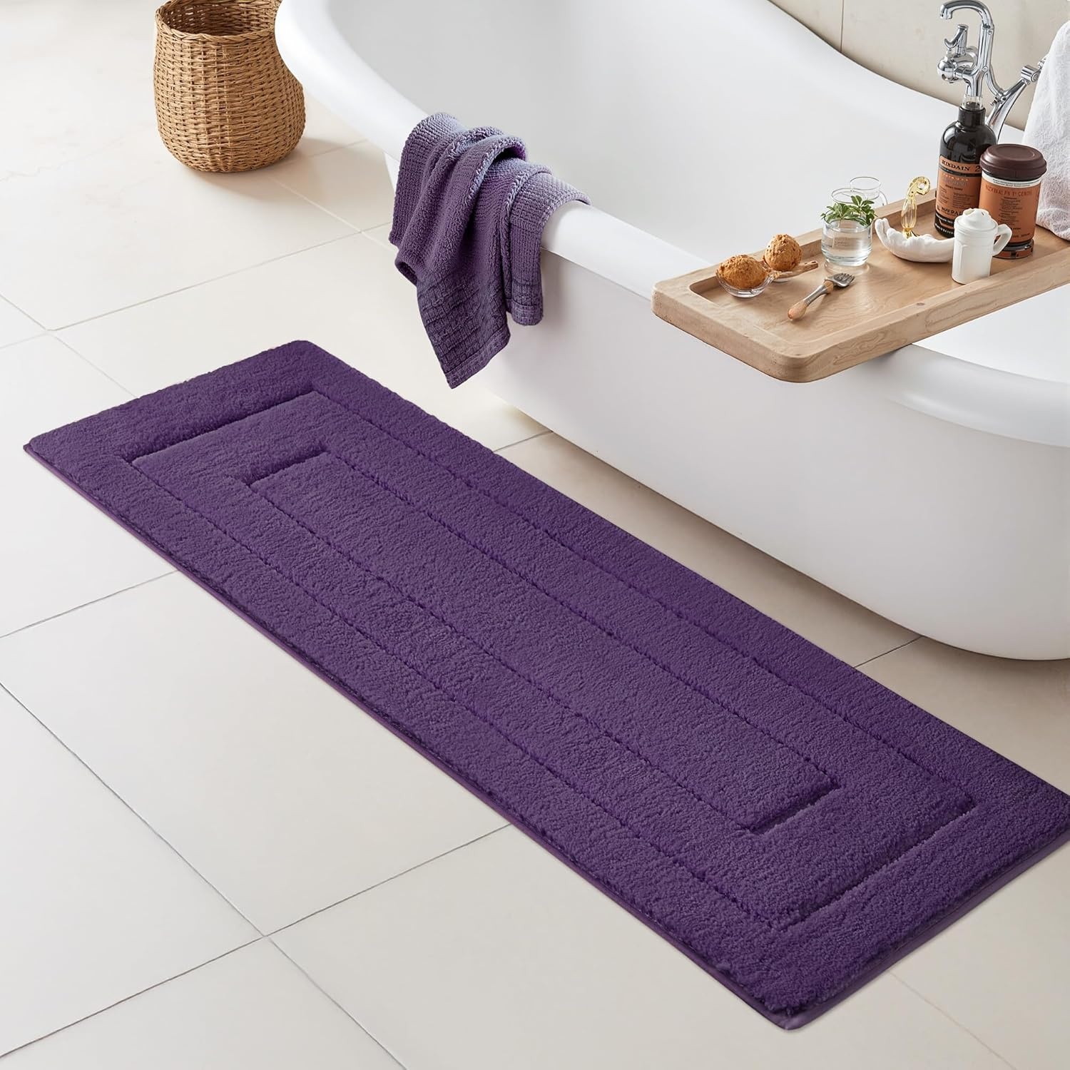 image:imageGRANNY SAYS Gray Bathroom Rugs Bath Mats for Bathroom NonSlip Super Soft and Water Absorbent Microfiber Bath Rugs Machine Wash Dry Bath Rugs for Floor Tub and Shower 16 x 24Purple
