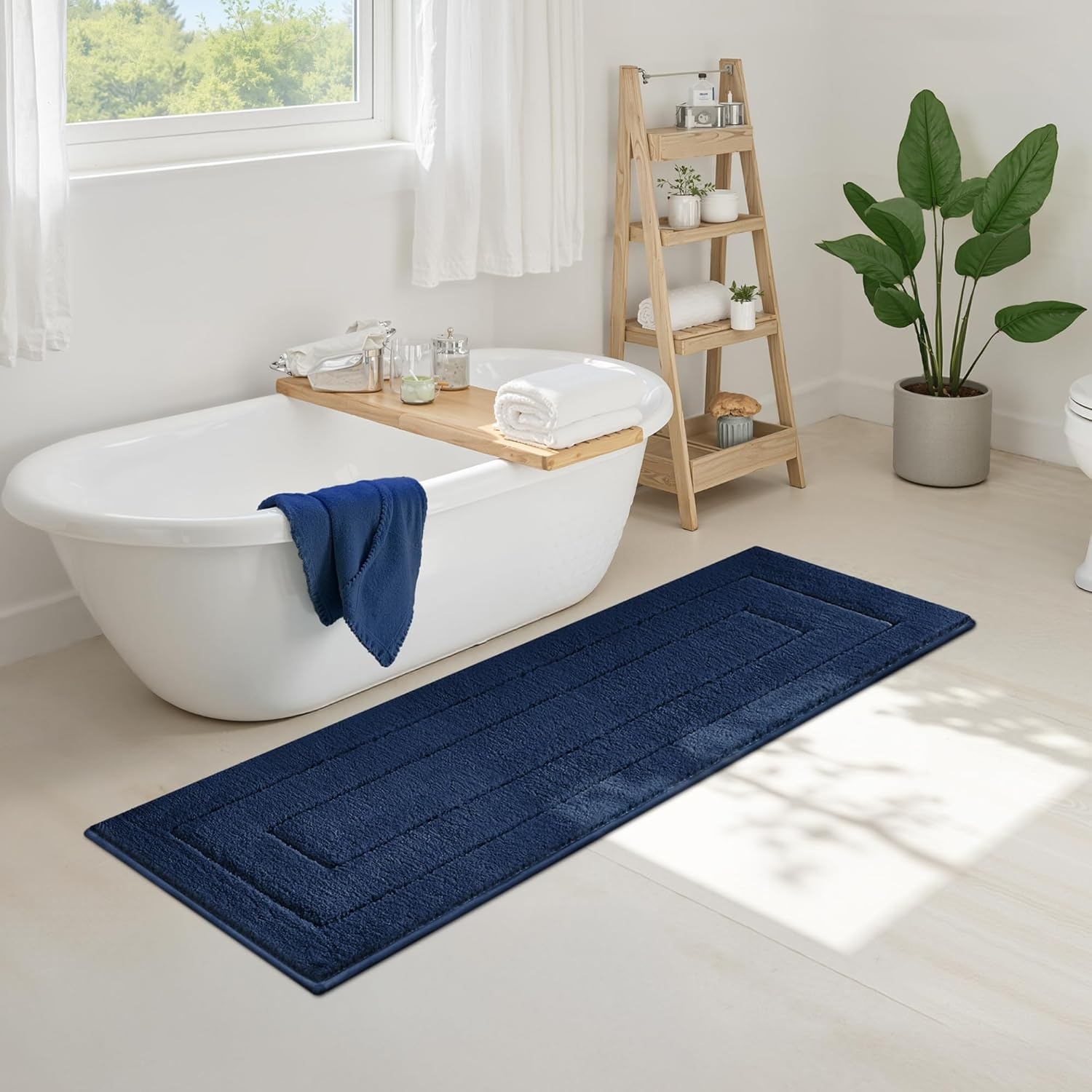 image:imageGRANNY SAYS Gray Bathroom Rugs Bath Mats for Bathroom NonSlip Super Soft and Water Absorbent Microfiber Bath Rugs Machine Wash Dry Bath Rugs for Floor Tub and Shower 16 x 24Deep Blue