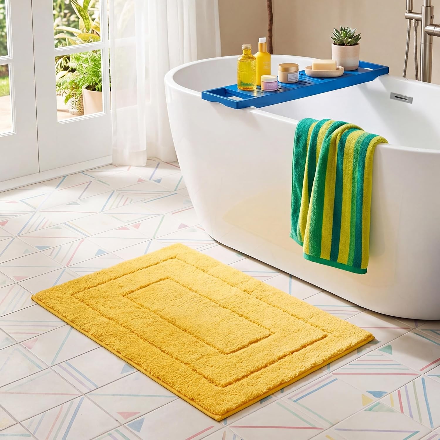 image:imageGRANNY SAYS Gray Bathroom Rugs Bath Mats for Bathroom NonSlip Super Soft and Water Absorbent Microfiber Bath Rugs Machine Wash Dry Bath Rugs for Floor Tub and Shower 16 x 24Yellow