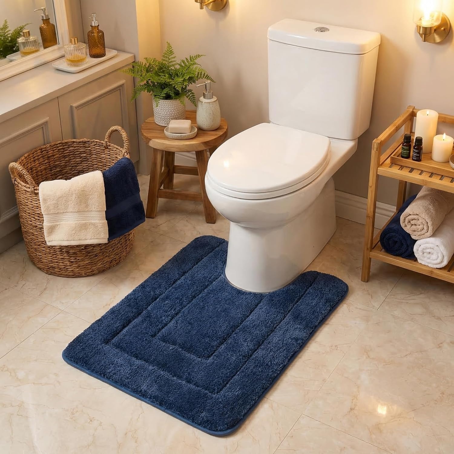 image:imageGRANNY SAYS Gray Bathroom Rugs Bath Mats for Bathroom NonSlip Super Soft and Water Absorbent Microfiber Bath Rugs Machine Wash Dry Bath Rugs for Floor Tub and Shower 16 x 24Deep Blue