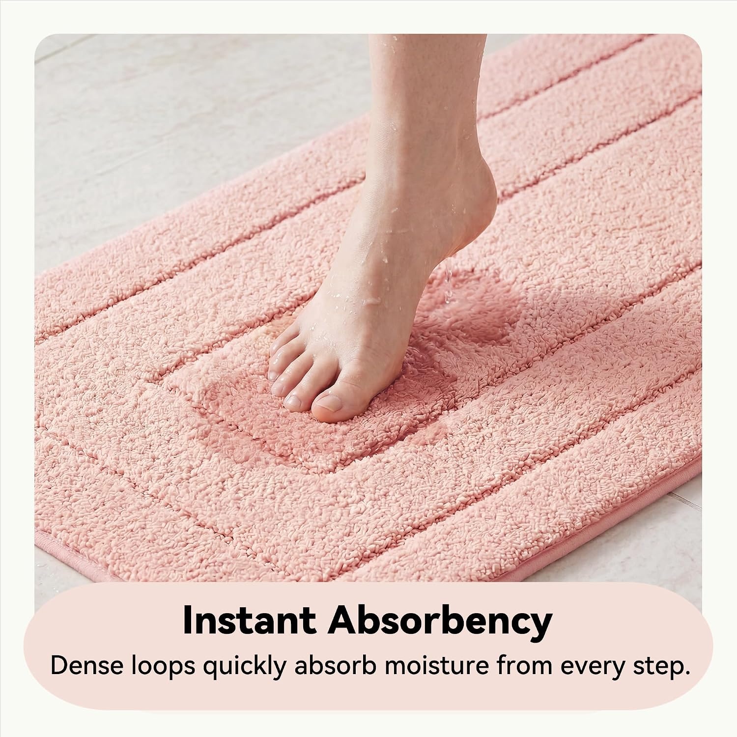 image:imageGRANNY SAYS Gray Bathroom Rugs Bath Mats for Bathroom NonSlip Super Soft and Water Absorbent Microfiber Bath Rugs Machine Wash Dry Bath Rugs for Floor Tub and Shower 16 x 24Pink