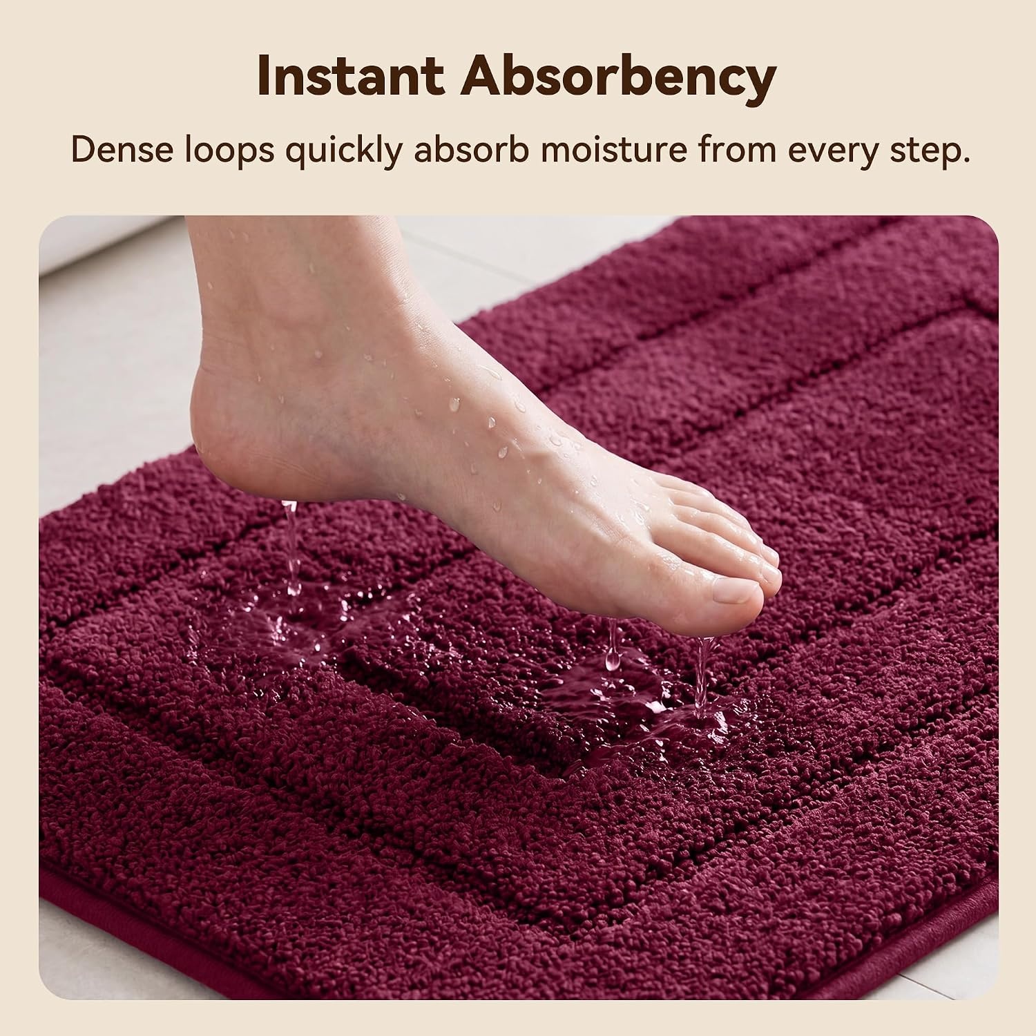 image:imageGRANNY SAYS Gray Bathroom Rugs Bath Mats for Bathroom NonSlip Super Soft and Water Absorbent Microfiber Bath Rugs Machine Wash Dry Bath Rugs for Floor Tub and Shower 16 x 24Strawberry Red