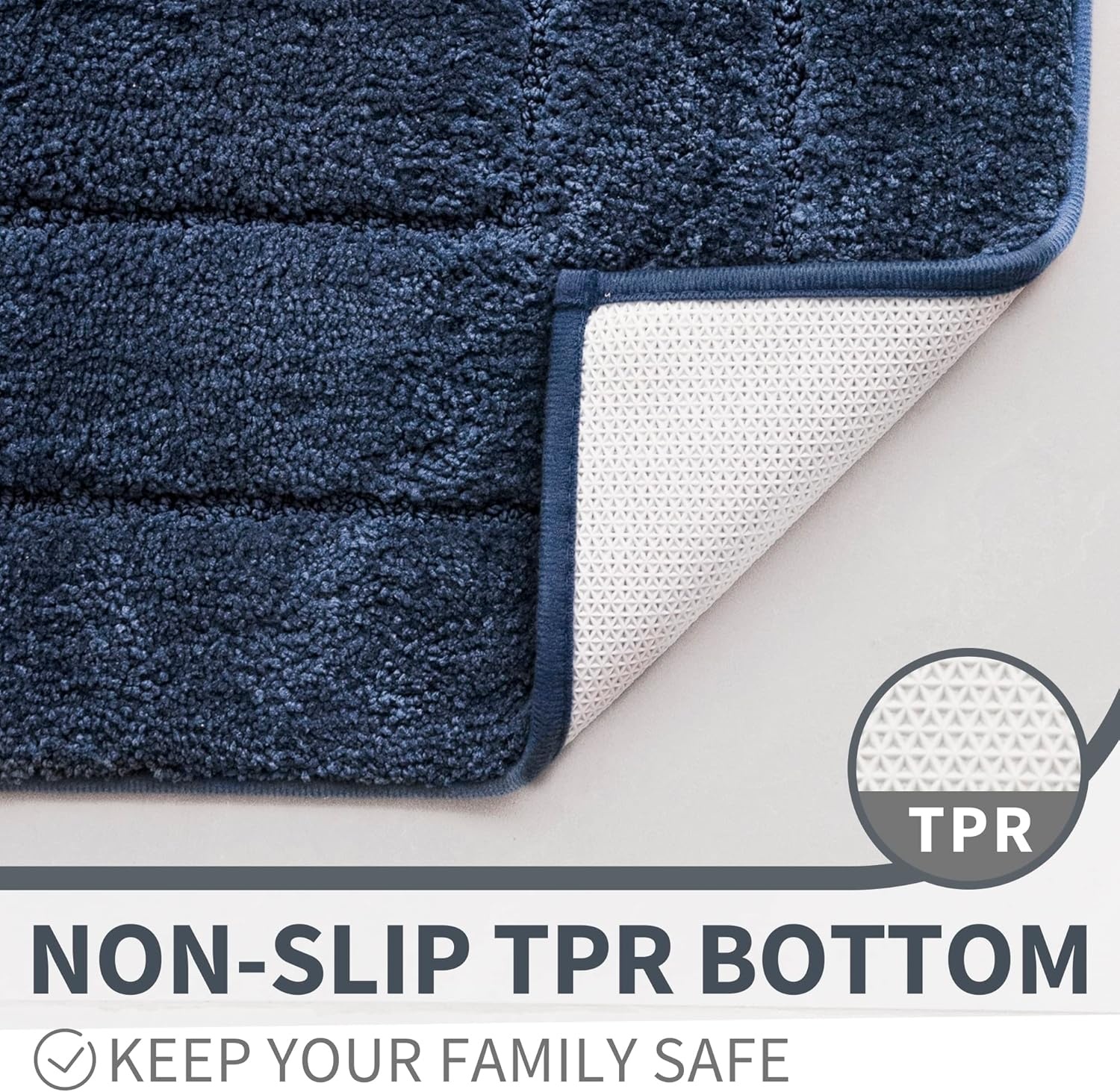 image:imageGRANNY SAYS Gray Bathroom Rugs Bath Mats for Bathroom NonSlip Super Soft and Water Absorbent Microfiber Bath Rugs Machine Wash Dry Bath Rugs for Floor Tub and Shower 16 x 24Deep Blue