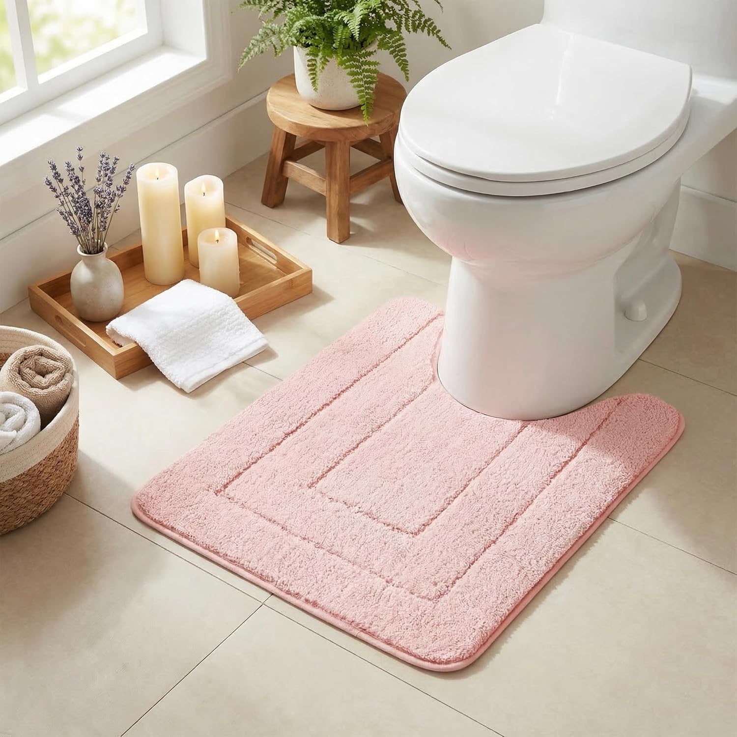 image:imageGRANNY SAYS Gray Bathroom Rugs Bath Mats for Bathroom NonSlip Super Soft and Water Absorbent Microfiber Bath Rugs Machine Wash Dry Bath Rugs for Floor Tub and Shower 16 x 24Pink