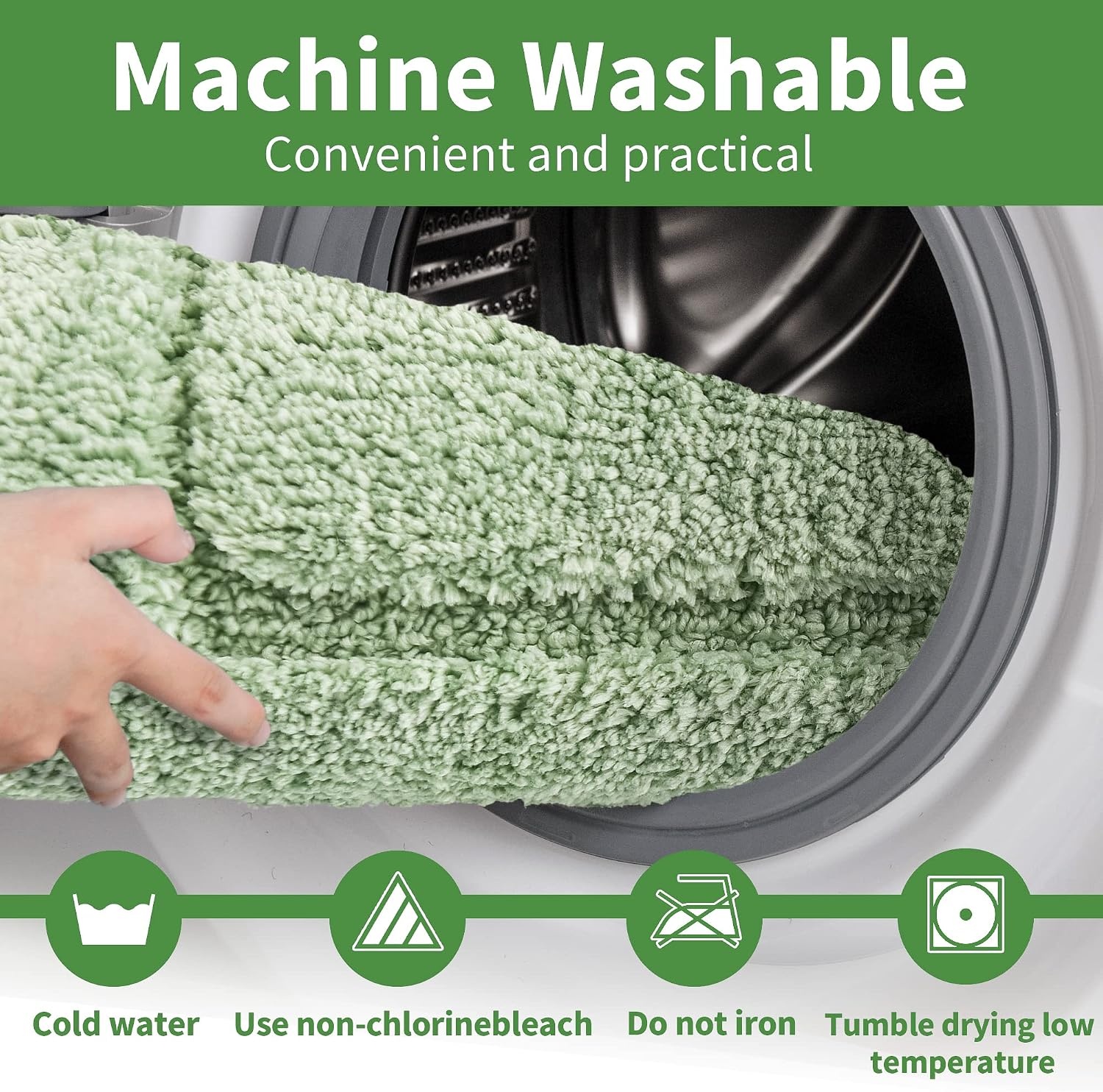 image:imageGRANNY SAYS Gray Bathroom Rugs Bath Mats for Bathroom NonSlip Super Soft and Water Absorbent Microfiber Bath Rugs Machine Wash Dry Bath Rugs for Floor Tub and Shower 16 x 24Green