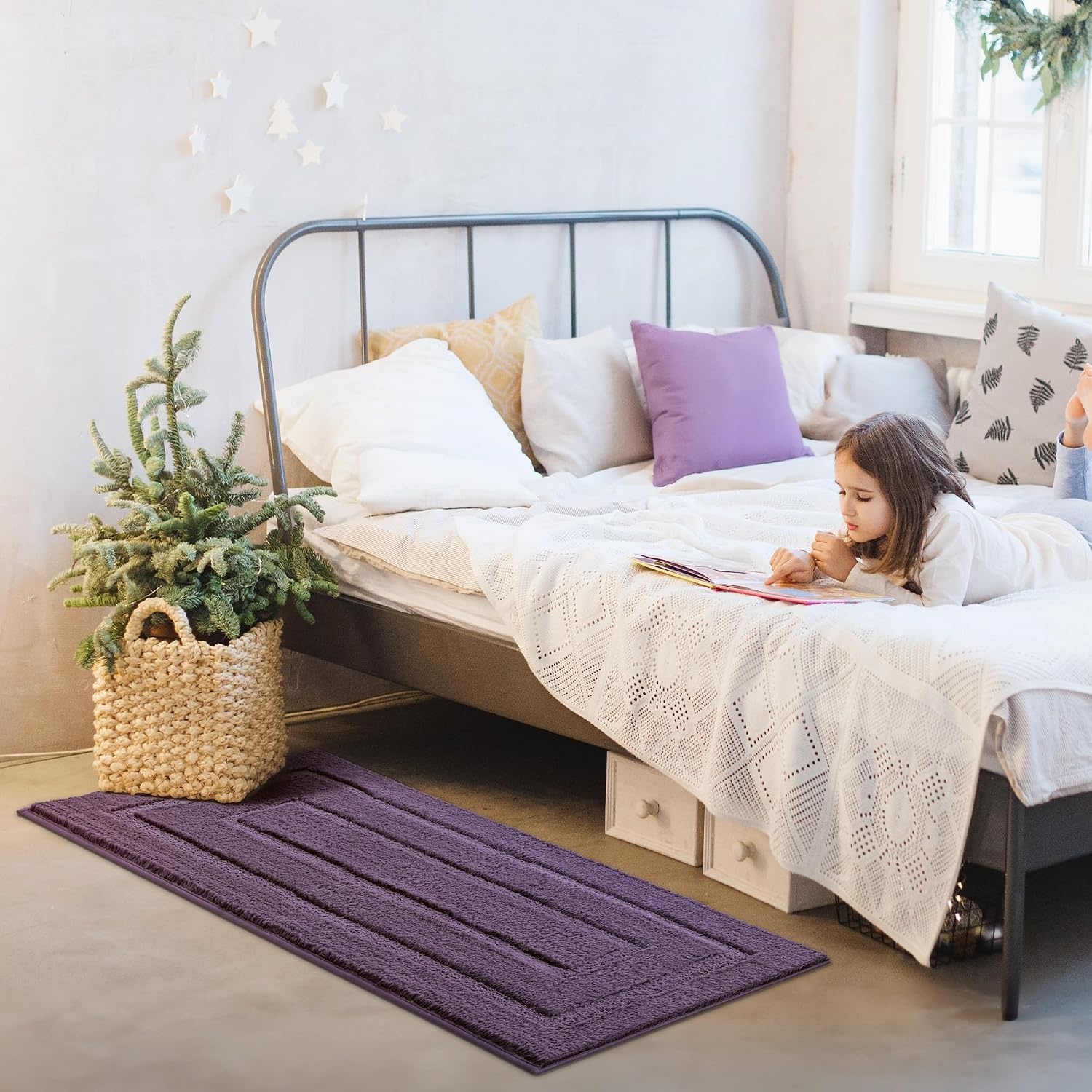 image:imageGRANNY SAYS Gray Bathroom Rugs Bath Mats for Bathroom NonSlip Super Soft and Water Absorbent Microfiber Bath Rugs Machine Wash Dry Bath Rugs for Floor Tub and Shower 16 x 24Purple