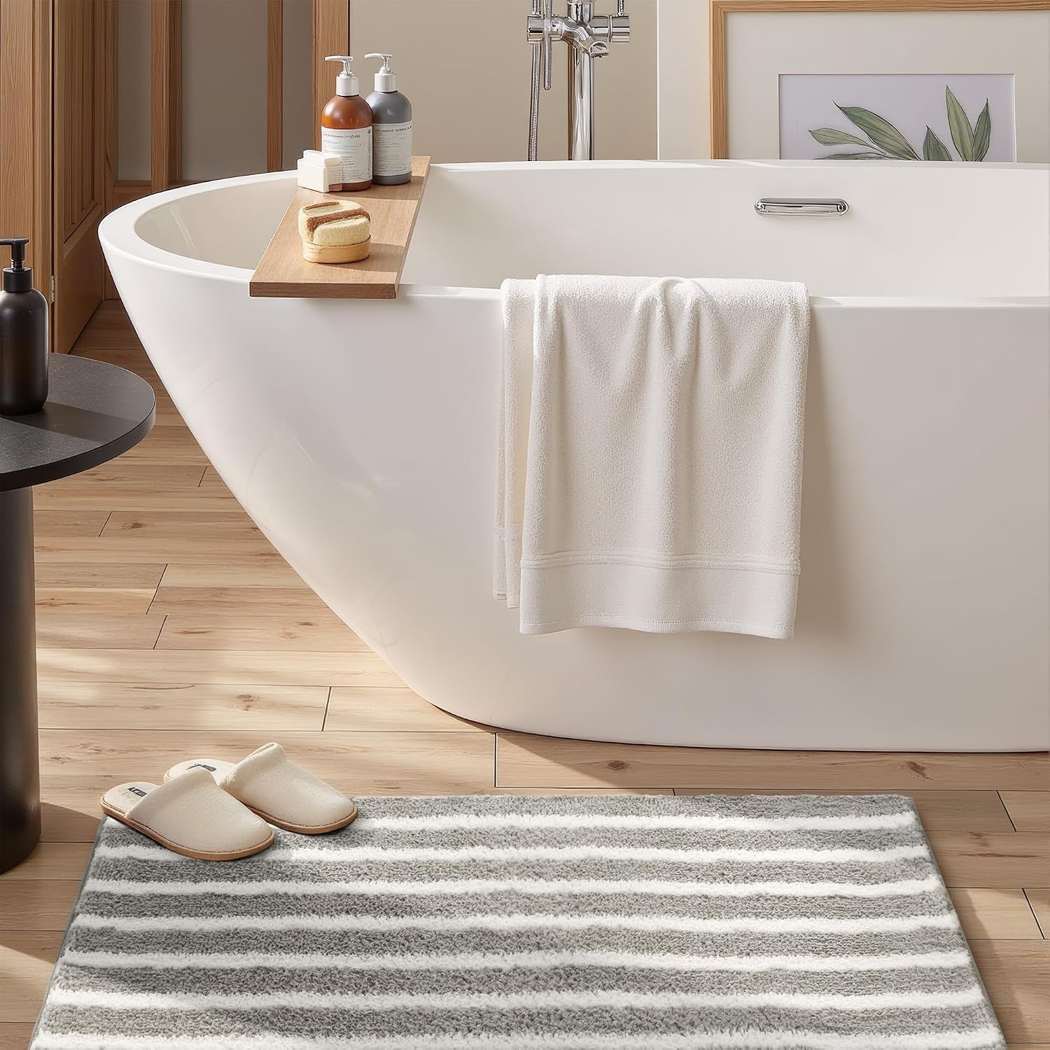 image:imageGRANNY SAYS Gray Bathroom Rugs Bath Mats for Bathroom NonSlip Super Soft and Water Absorbent Microfiber Bath Rugs Machine Wash Dry Bath Rugs for Floor Tub and Shower 16 x 24Bgrey