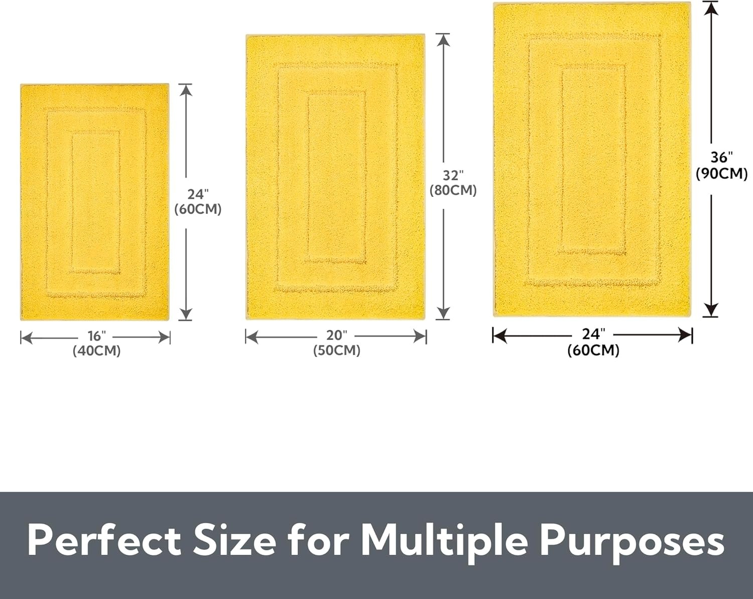 image:imageGRANNY SAYS Gray Bathroom Rugs Bath Mats for Bathroom NonSlip Super Soft and Water Absorbent Microfiber Bath Rugs Machine Wash Dry Bath Rugs for Floor Tub and Shower 16 x 24Yellow