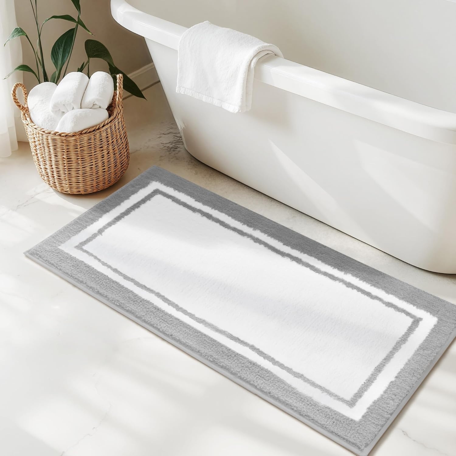 image:imageGRANNY SAYS Gray Bathroom Rugs Bath Mats for Bathroom NonSlip Super Soft and Water Absorbent Microfiber Bath Rugs Machine Wash Dry Bath Rugs for Floor Tub and Shower 16 x 24Dgrey