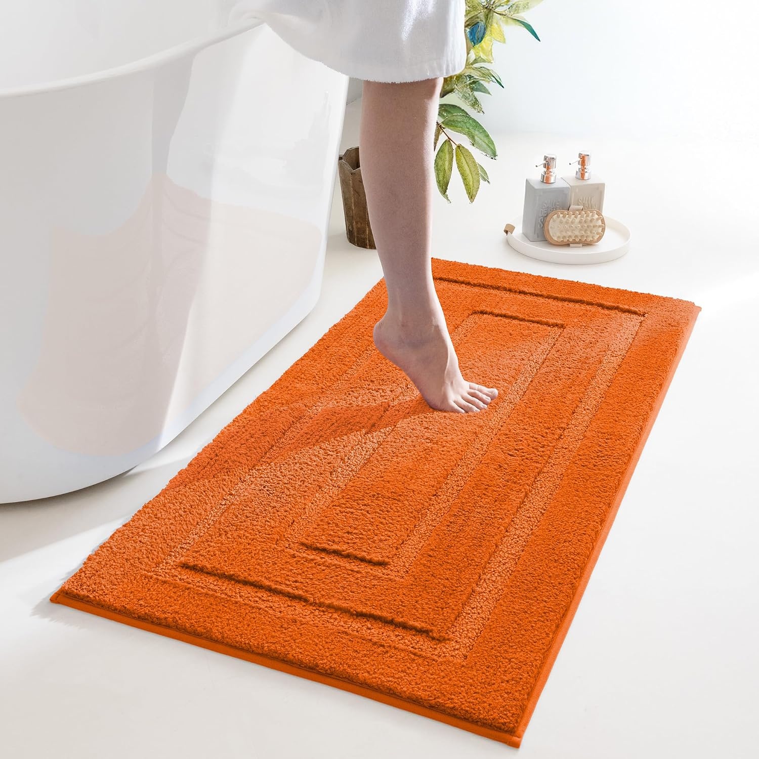 image:imageGRANNY SAYS Gray Bathroom Rugs Bath Mats for Bathroom NonSlip Super Soft and Water Absorbent Microfiber Bath Rugs Machine Wash Dry Bath Rugs for Floor Tub and Shower 16 x 24Orange