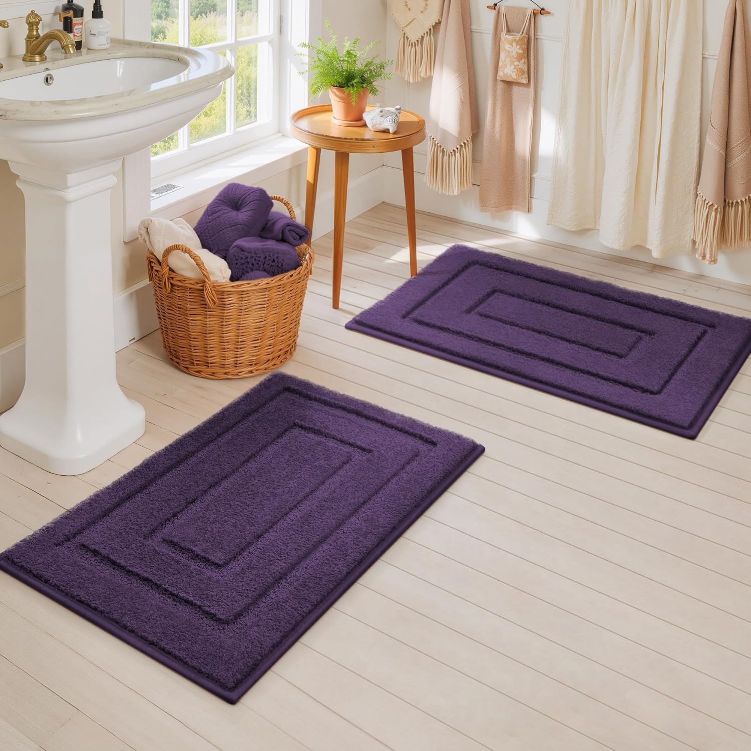 image:imageGRANNY SAYS Gray Bathroom Rugs Bath Mats for Bathroom NonSlip Super Soft and Water Absorbent Microfiber Bath Rugs Machine Wash Dry Bath Rugs for Floor Tub and Shower 16 x 24Purple