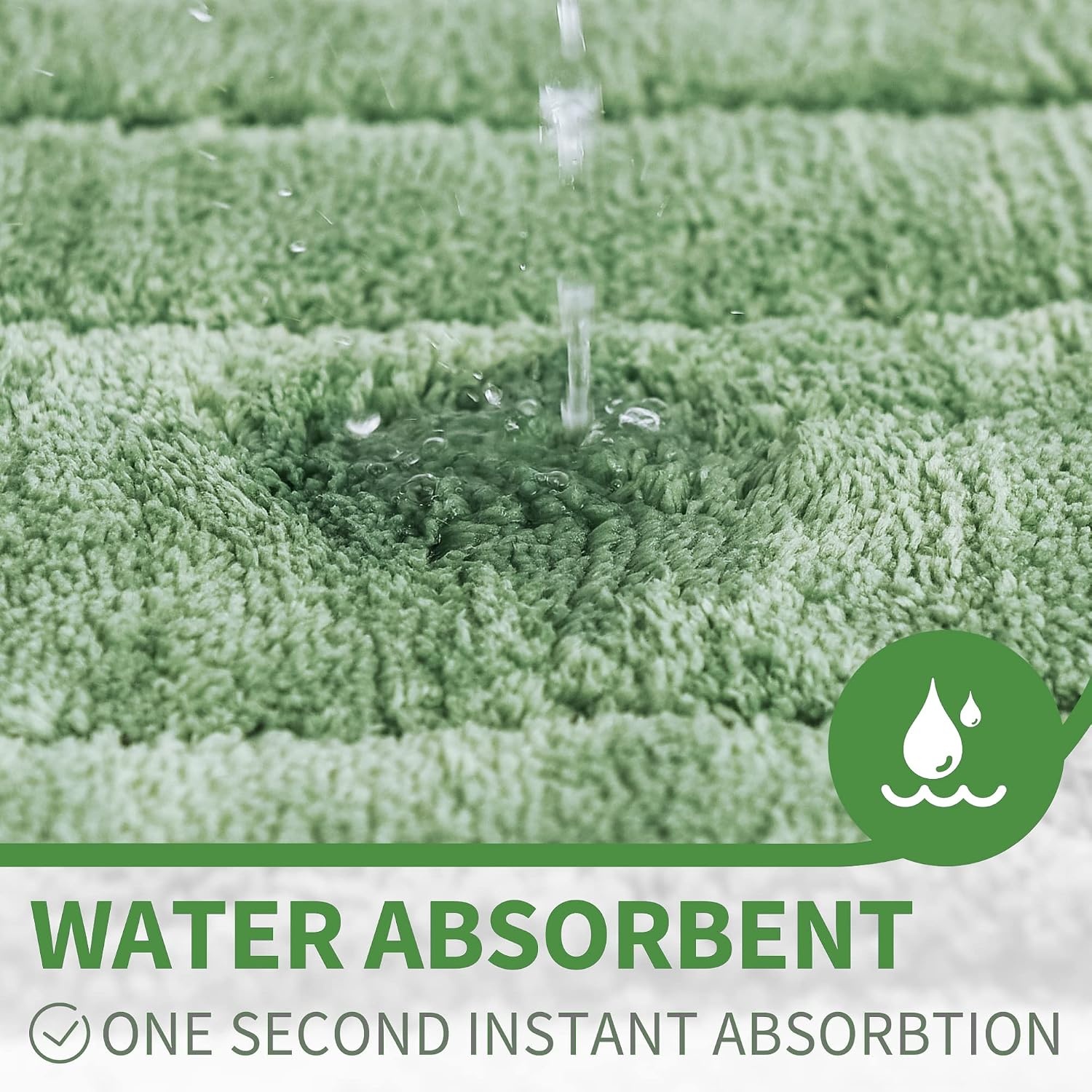 image:imageGRANNY SAYS Gray Bathroom Rugs Bath Mats for Bathroom NonSlip Super Soft and Water Absorbent Microfiber Bath Rugs Machine Wash Dry Bath Rugs for Floor Tub and Shower 16 x 24Green
