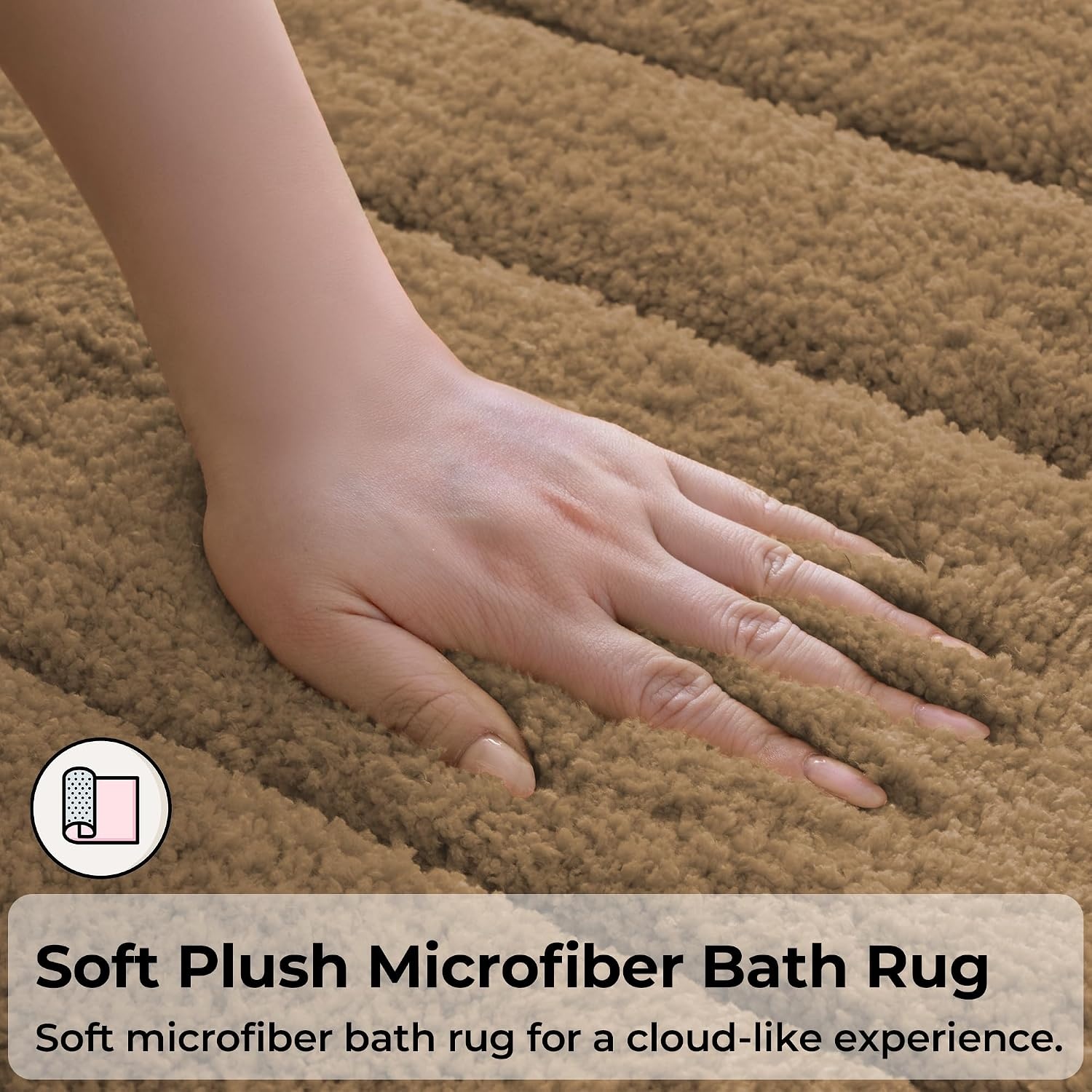 image:imageGRANNY SAYS Gray Bathroom Rugs Bath Mats for Bathroom NonSlip Super Soft and Water Absorbent Microfiber Bath Rugs Machine Wash Dry Bath Rugs for Floor Tub and Shower 16 x 24Champagne