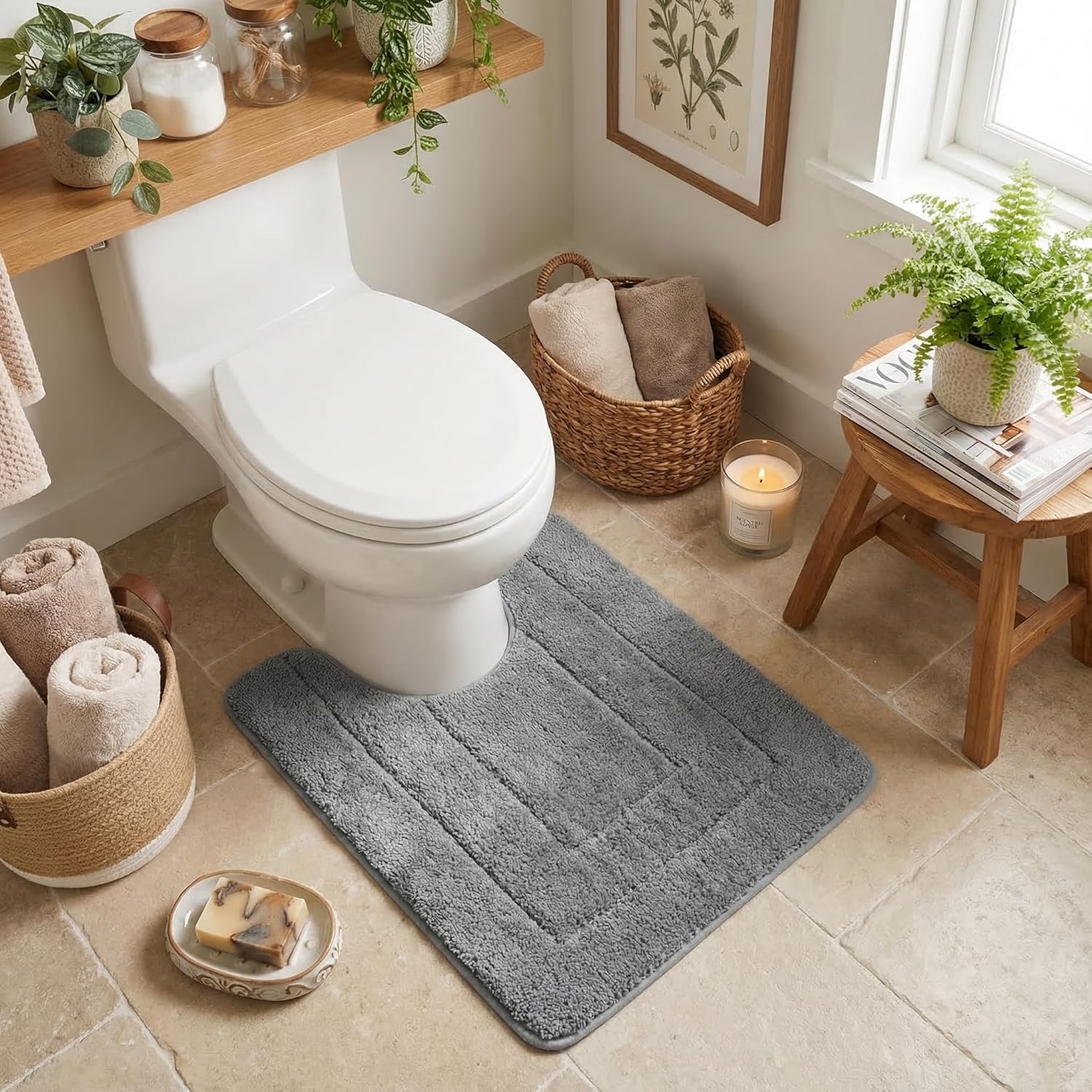 image:imageGRANNY SAYS Gray Bathroom Rugs Bath Mats for Bathroom NonSlip Super Soft and Water Absorbent Microfiber Bath Rugs Machine Wash Dry Bath Rugs for Floor Tub and Shower 16 x 24Deep Gray