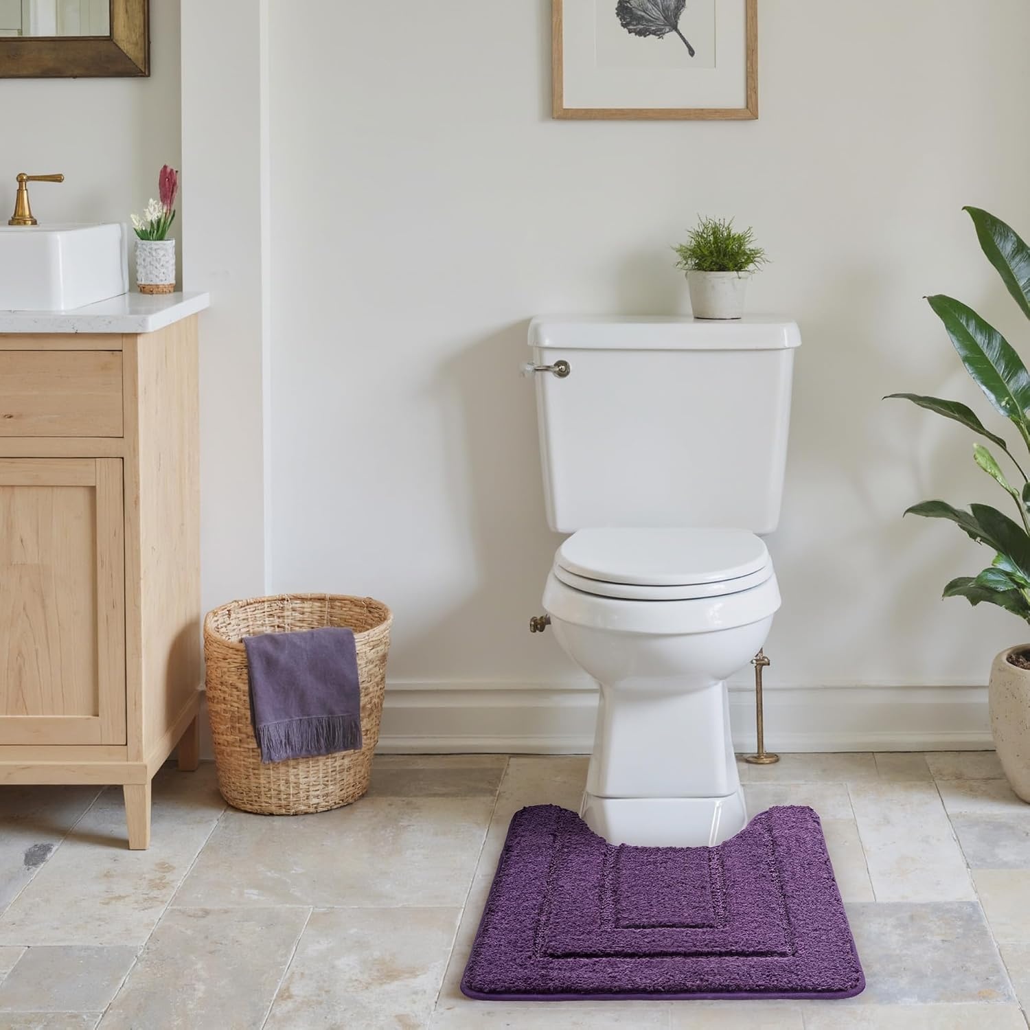 image:imageGRANNY SAYS Gray Bathroom Rugs Bath Mats for Bathroom NonSlip Super Soft and Water Absorbent Microfiber Bath Rugs Machine Wash Dry Bath Rugs for Floor Tub and Shower 16 x 24Purple