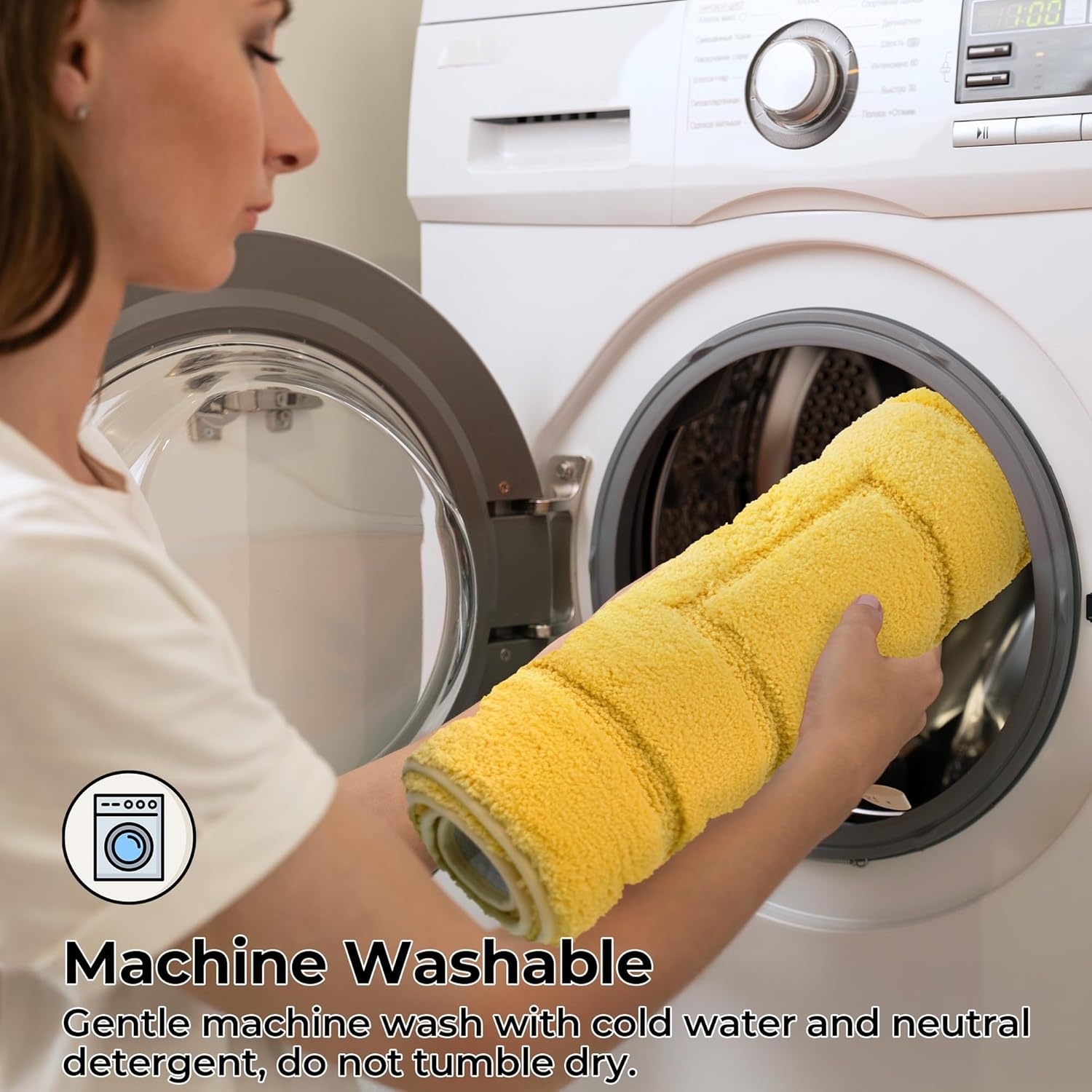 image:imageGRANNY SAYS Gray Bathroom Rugs Bath Mats for Bathroom NonSlip Super Soft and Water Absorbent Microfiber Bath Rugs Machine Wash Dry Bath Rugs for Floor Tub and Shower 16 x 24Yellow