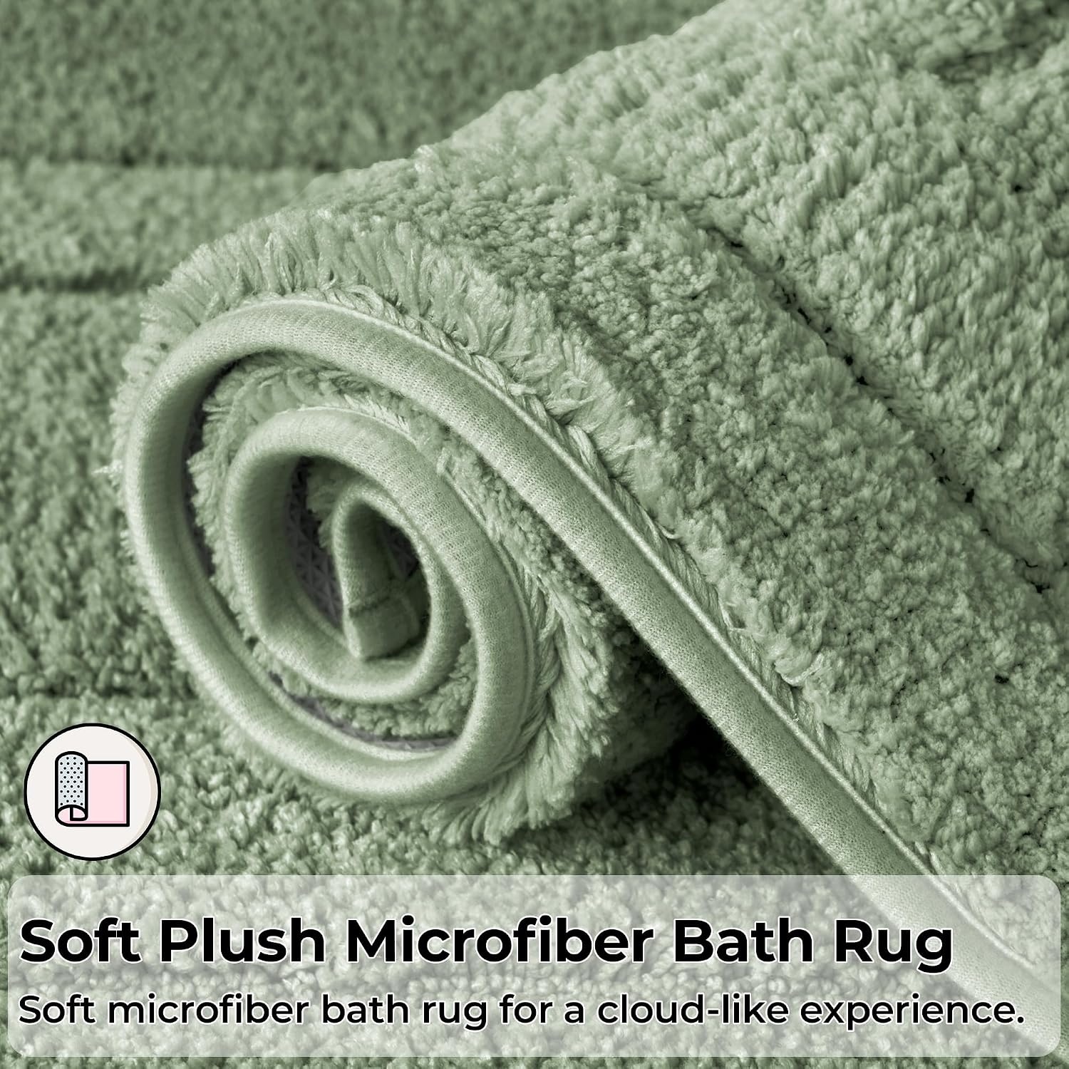image:imageGRANNY SAYS Gray Bathroom Rugs Bath Mats for Bathroom NonSlip Super Soft and Water Absorbent Microfiber Bath Rugs Machine Wash Dry Bath Rugs for Floor Tub and Shower 16 x 24Green