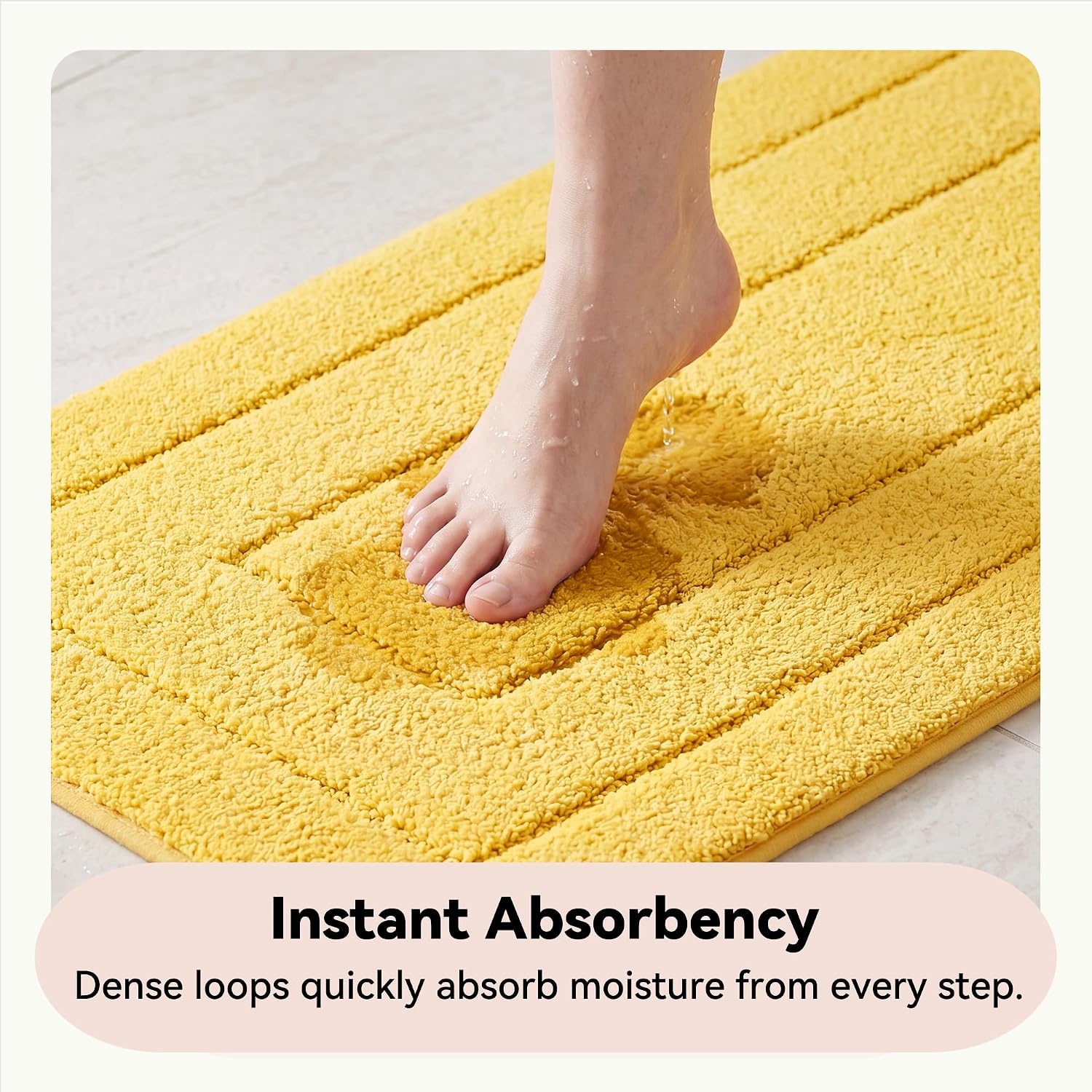image:imageGRANNY SAYS Gray Bathroom Rugs Bath Mats for Bathroom NonSlip Super Soft and Water Absorbent Microfiber Bath Rugs Machine Wash Dry Bath Rugs for Floor Tub and Shower 16 x 24Yellow
