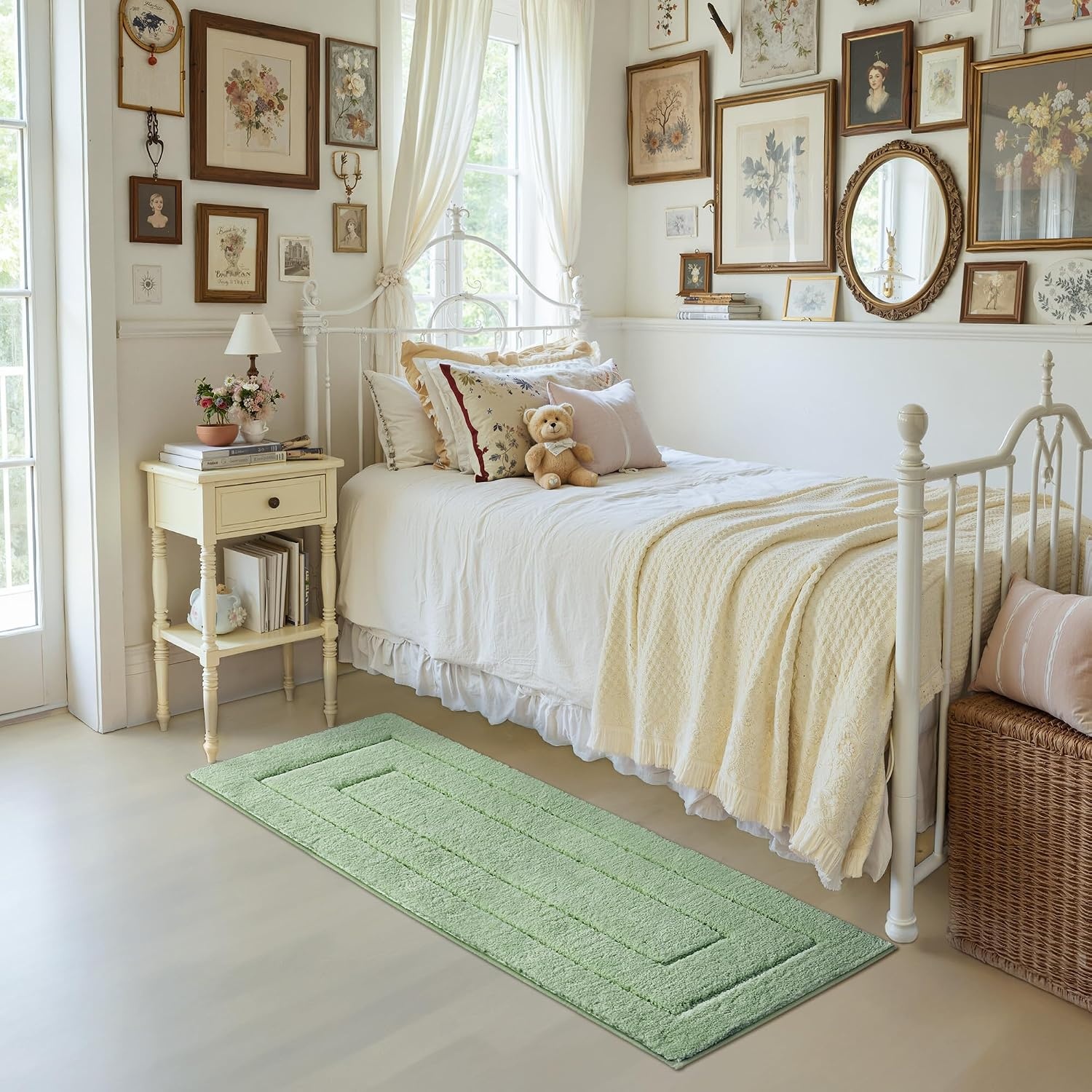 image:imageGRANNY SAYS Gray Bathroom Rugs Bath Mats for Bathroom NonSlip Super Soft and Water Absorbent Microfiber Bath Rugs Machine Wash Dry Bath Rugs for Floor Tub and Shower 16 x 24Green