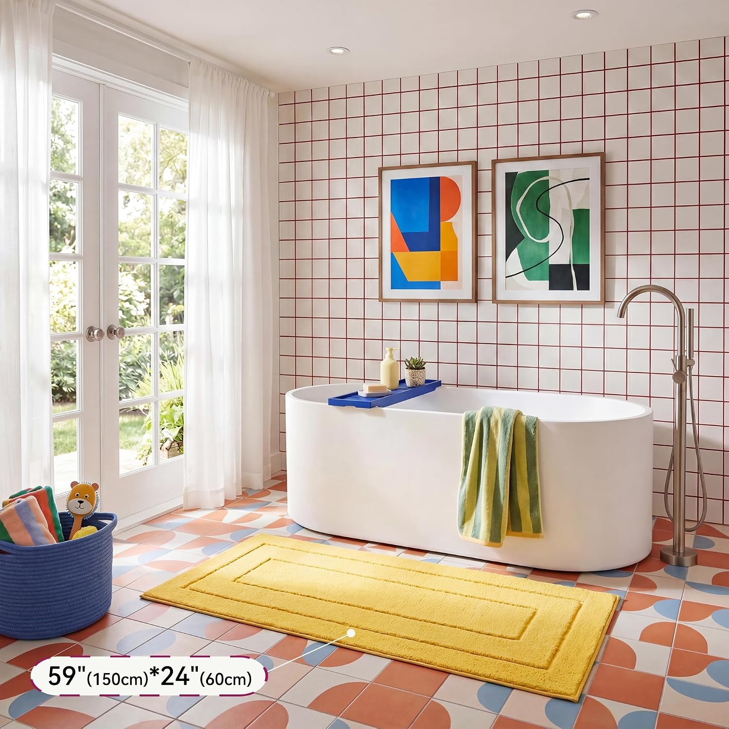 image:imageGRANNY SAYS Gray Bathroom Rugs Bath Mats for Bathroom NonSlip Super Soft and Water Absorbent Microfiber Bath Rugs Machine Wash Dry Bath Rugs for Floor Tub and Shower 16 x 24Yellow