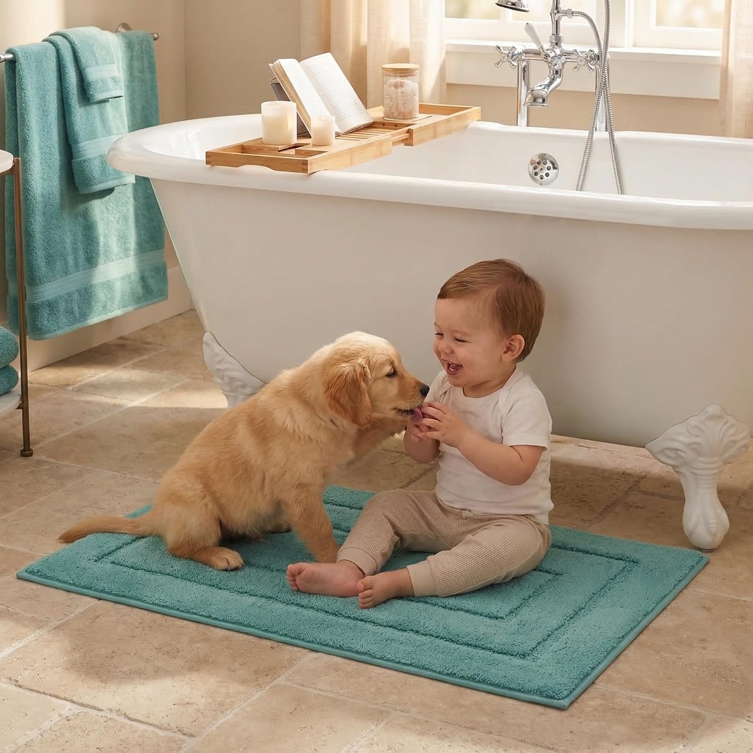 image:imageGRANNY SAYS Gray Bathroom Rugs Bath Mats for Bathroom NonSlip Super Soft and Water Absorbent Microfiber Bath Rugs Machine Wash Dry Bath Rugs for Floor Tub and Shower 16 x 24Sage Green