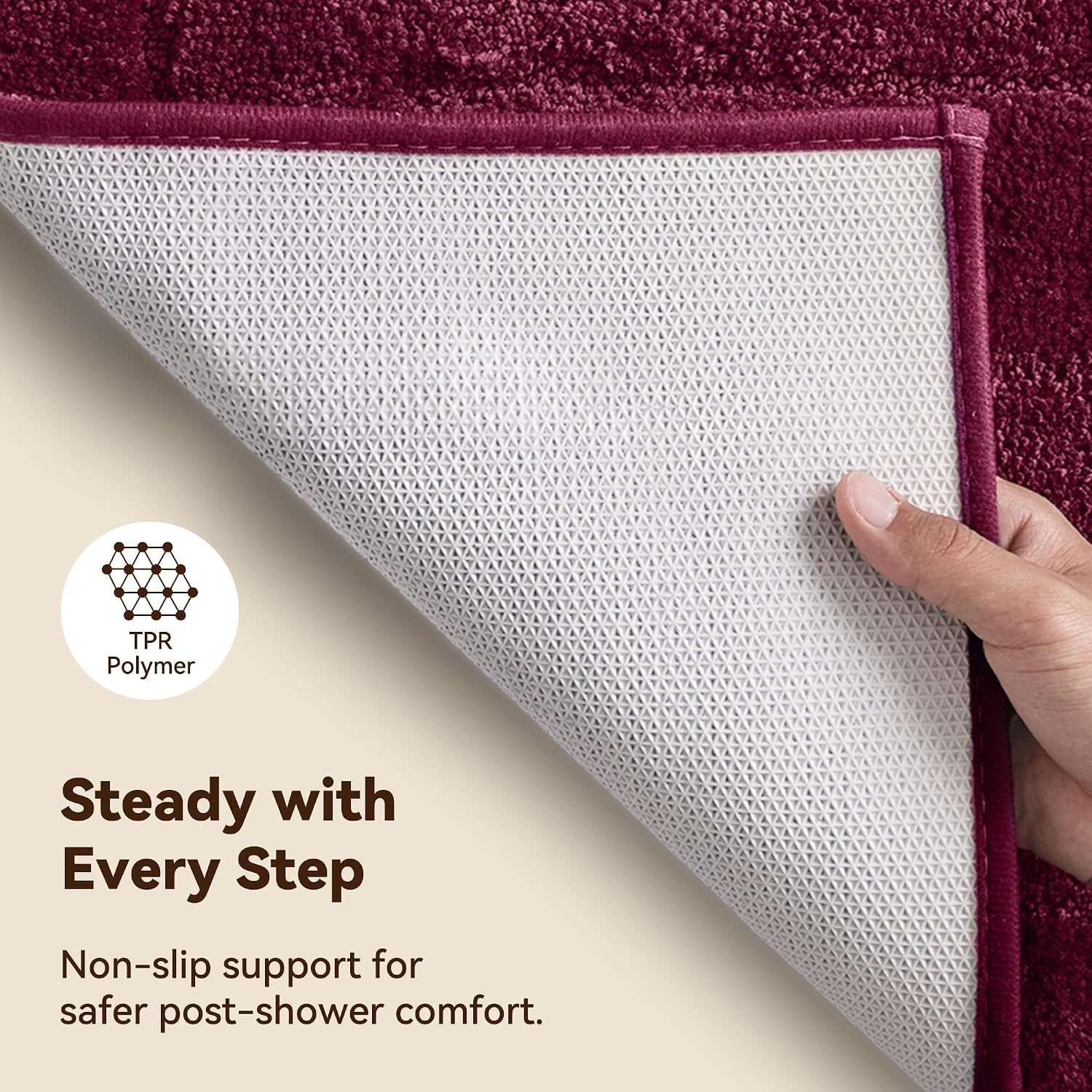 image:imageGRANNY SAYS Gray Bathroom Rugs Bath Mats for Bathroom NonSlip Super Soft and Water Absorbent Microfiber Bath Rugs Machine Wash Dry Bath Rugs for Floor Tub and Shower 16 x 24Strawberry Red