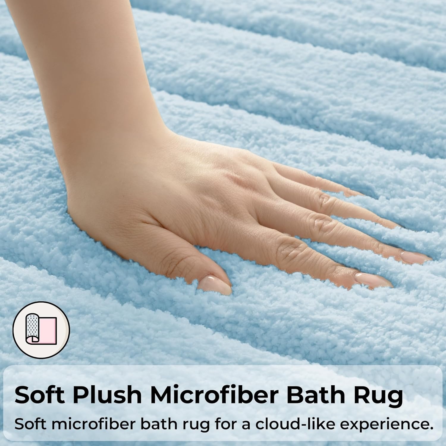 image:imageGRANNY SAYS Gray Bathroom Rugs Bath Mats for Bathroom NonSlip Super Soft and Water Absorbent Microfiber Bath Rugs Machine Wash Dry Bath Rugs for Floor Tub and Shower 16 x 24Baby Blue