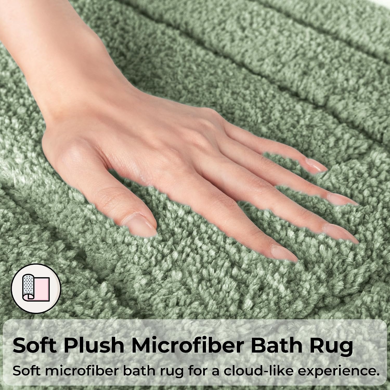 image:imageGRANNY SAYS Gray Bathroom Rugs Bath Mats for Bathroom NonSlip Super Soft and Water Absorbent Microfiber Bath Rugs Machine Wash Dry Bath Rugs for Floor Tub and Shower 16 x 24Green