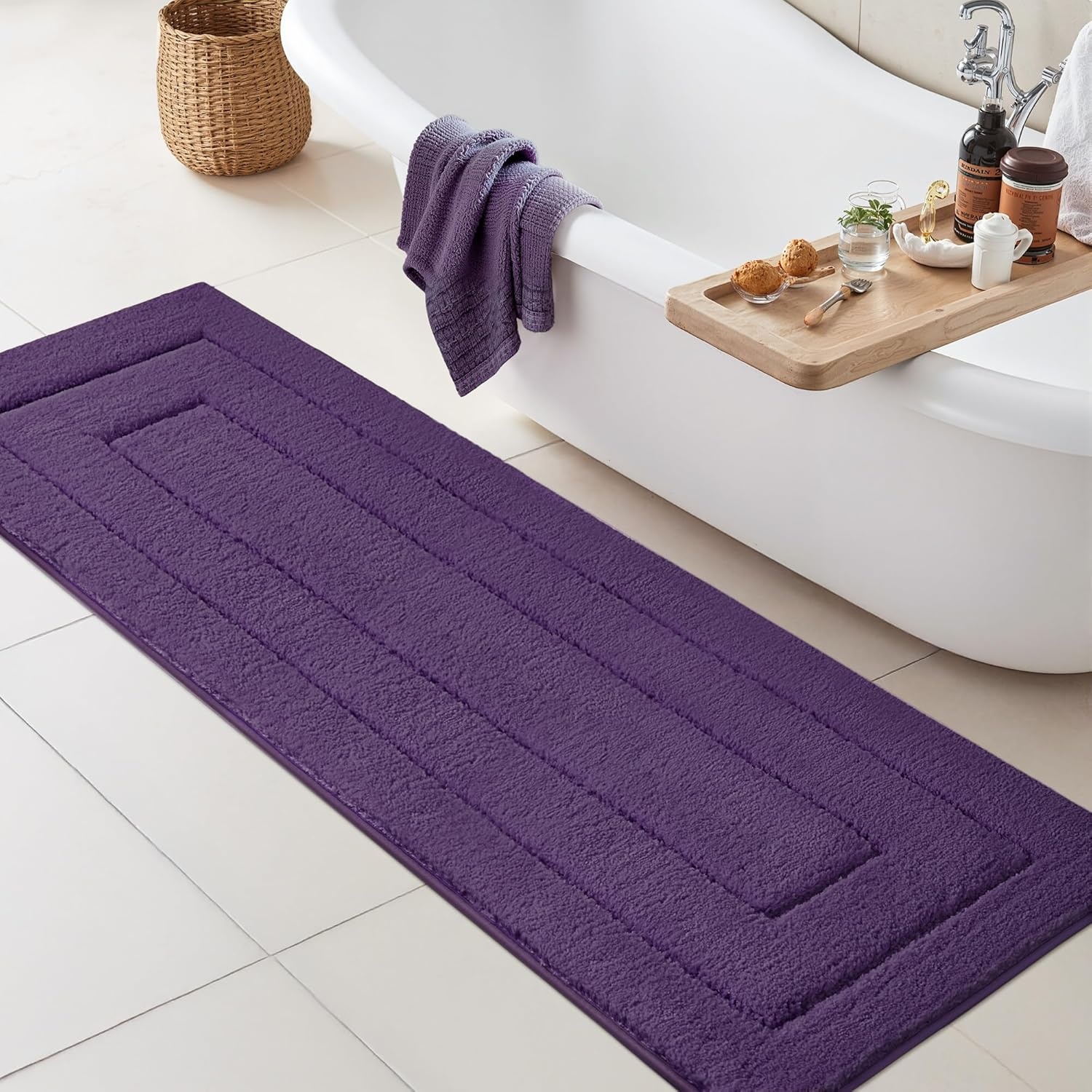 image:imageGRANNY SAYS Gray Bathroom Rugs Bath Mats for Bathroom NonSlip Super Soft and Water Absorbent Microfiber Bath Rugs Machine Wash Dry Bath Rugs for Floor Tub and Shower 16 x 24Purple