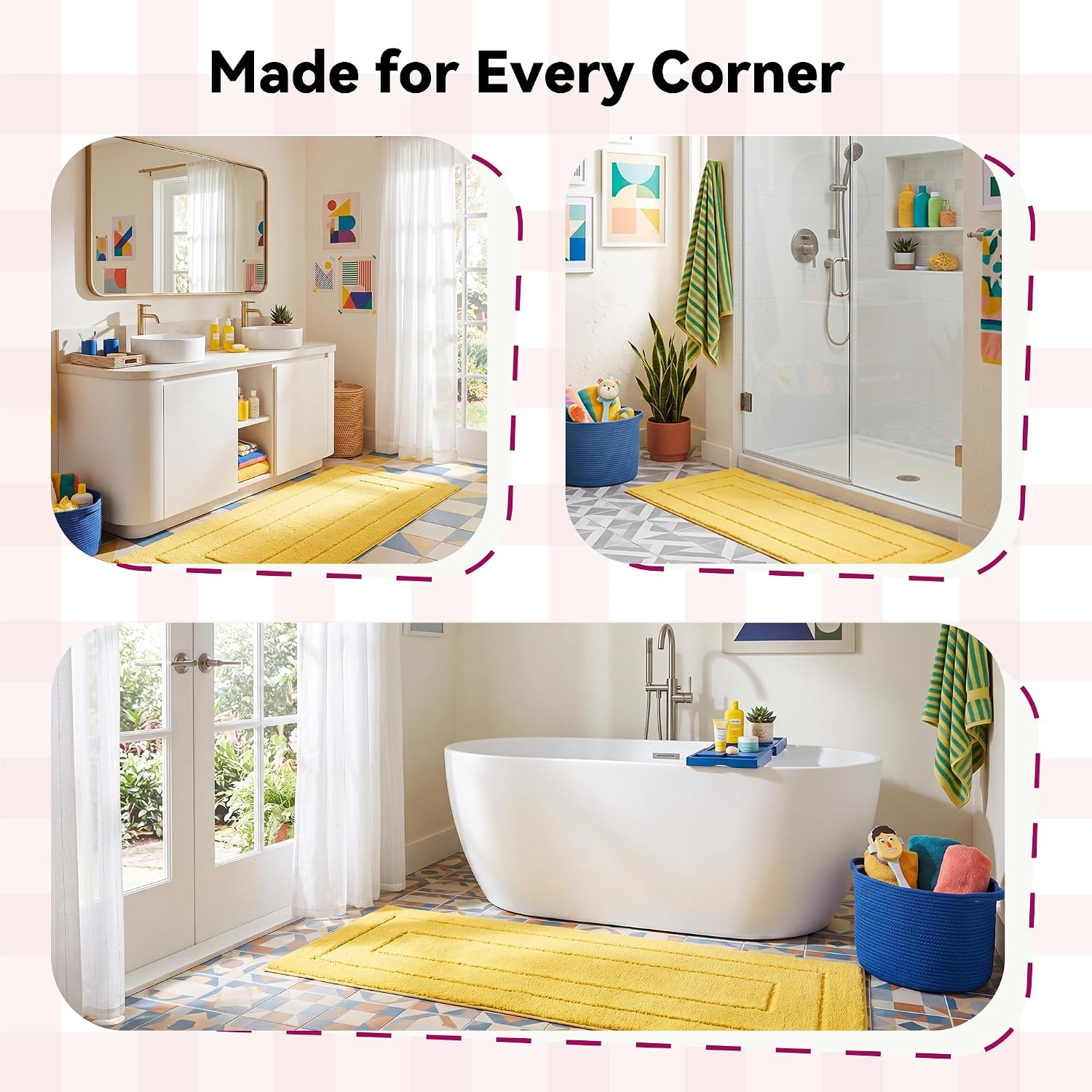 image:imageGRANNY SAYS Gray Bathroom Rugs Bath Mats for Bathroom NonSlip Super Soft and Water Absorbent Microfiber Bath Rugs Machine Wash Dry Bath Rugs for Floor Tub and Shower 16 x 24Yellow