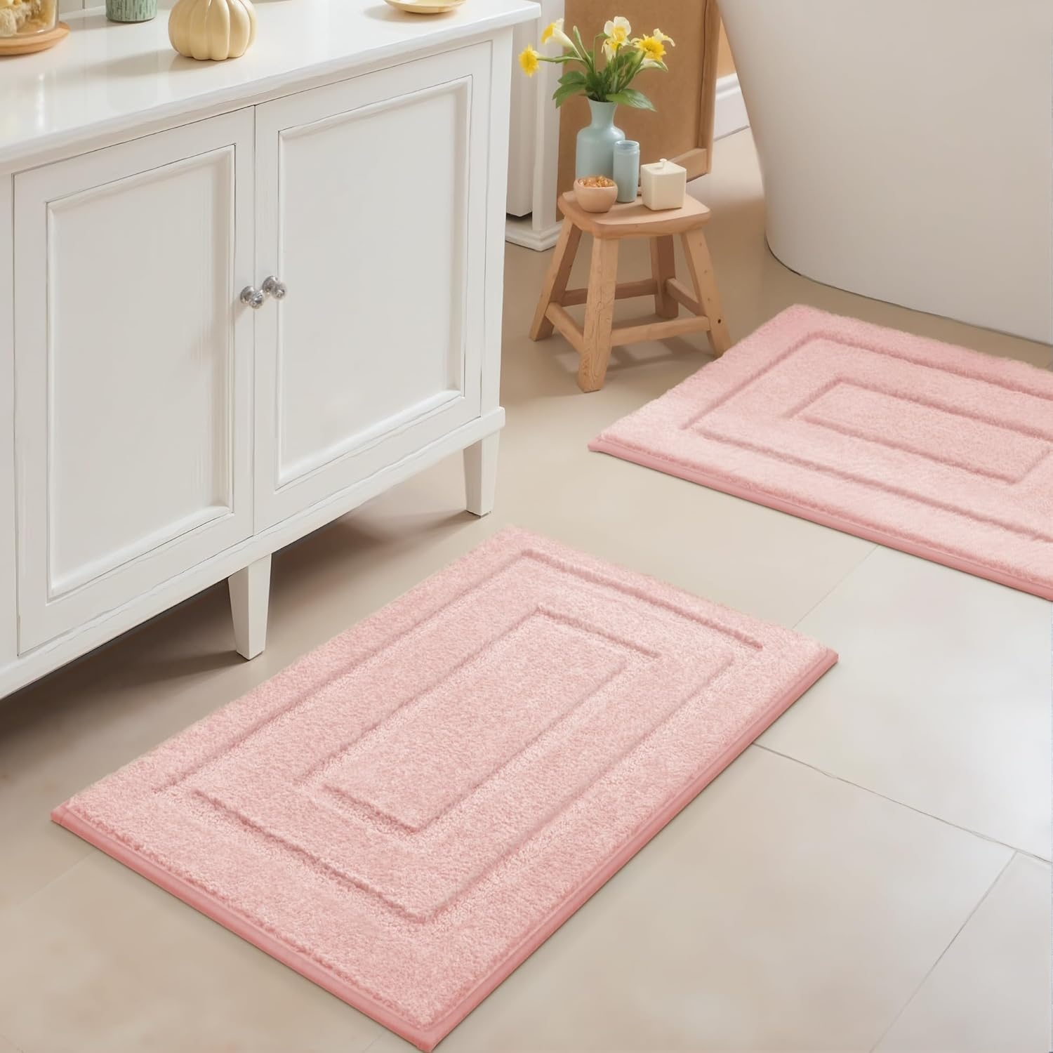 image:imageGRANNY SAYS Gray Bathroom Rugs Bath Mats for Bathroom NonSlip Super Soft and Water Absorbent Microfiber Bath Rugs Machine Wash Dry Bath Rugs for Floor Tub and Shower 16 x 24Pink