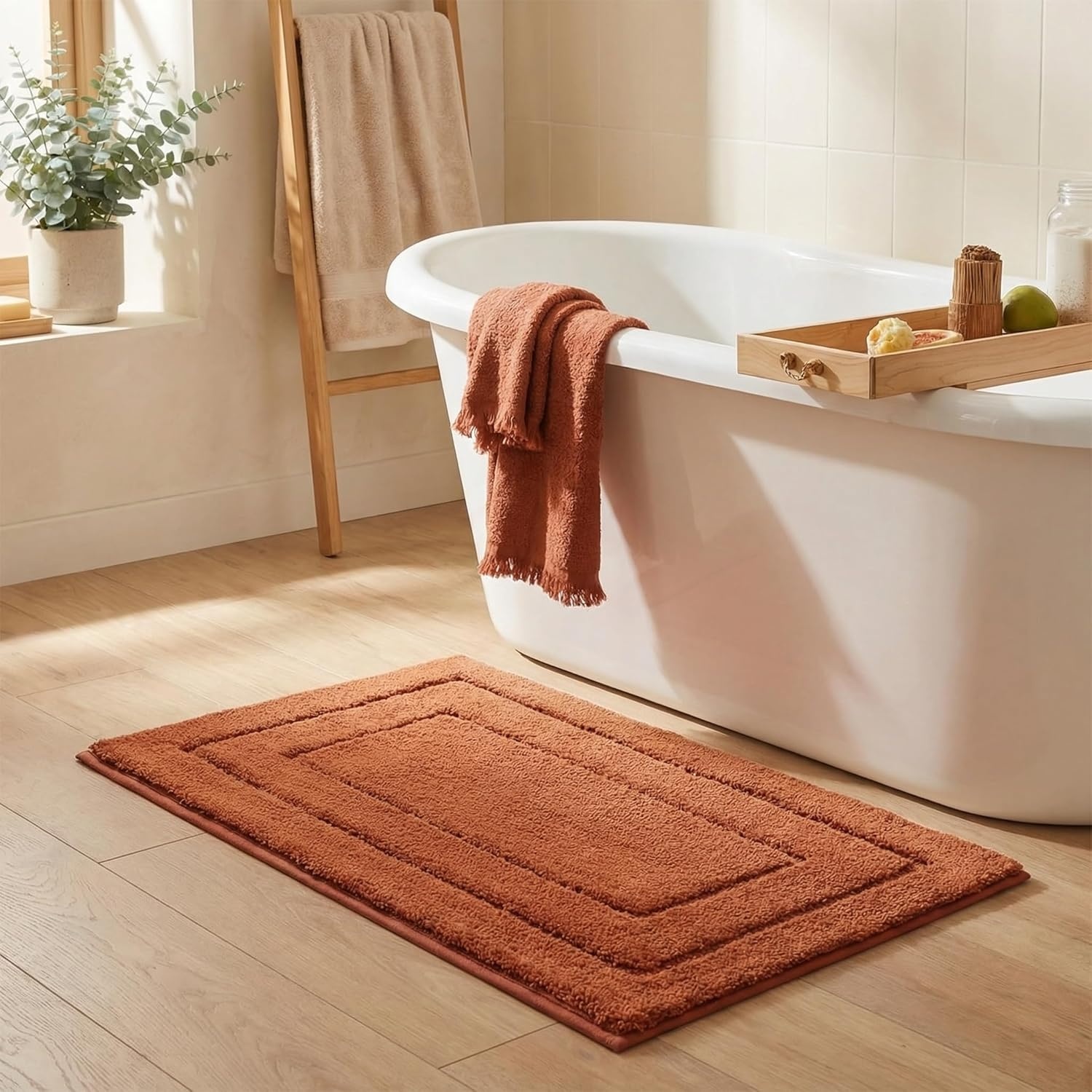 image:imageGRANNY SAYS Gray Bathroom Rugs Bath Mats for Bathroom NonSlip Super Soft and Water Absorbent Microfiber Bath Rugs Machine Wash Dry Bath Rugs for Floor Tub and Shower 16 x 24Terracotta